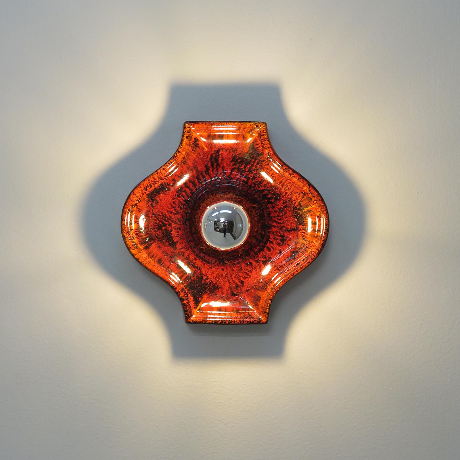 Deutsche keramische Wandleuchten, 1960 (Mitte des 20. Jahrhunderts) im Angebot