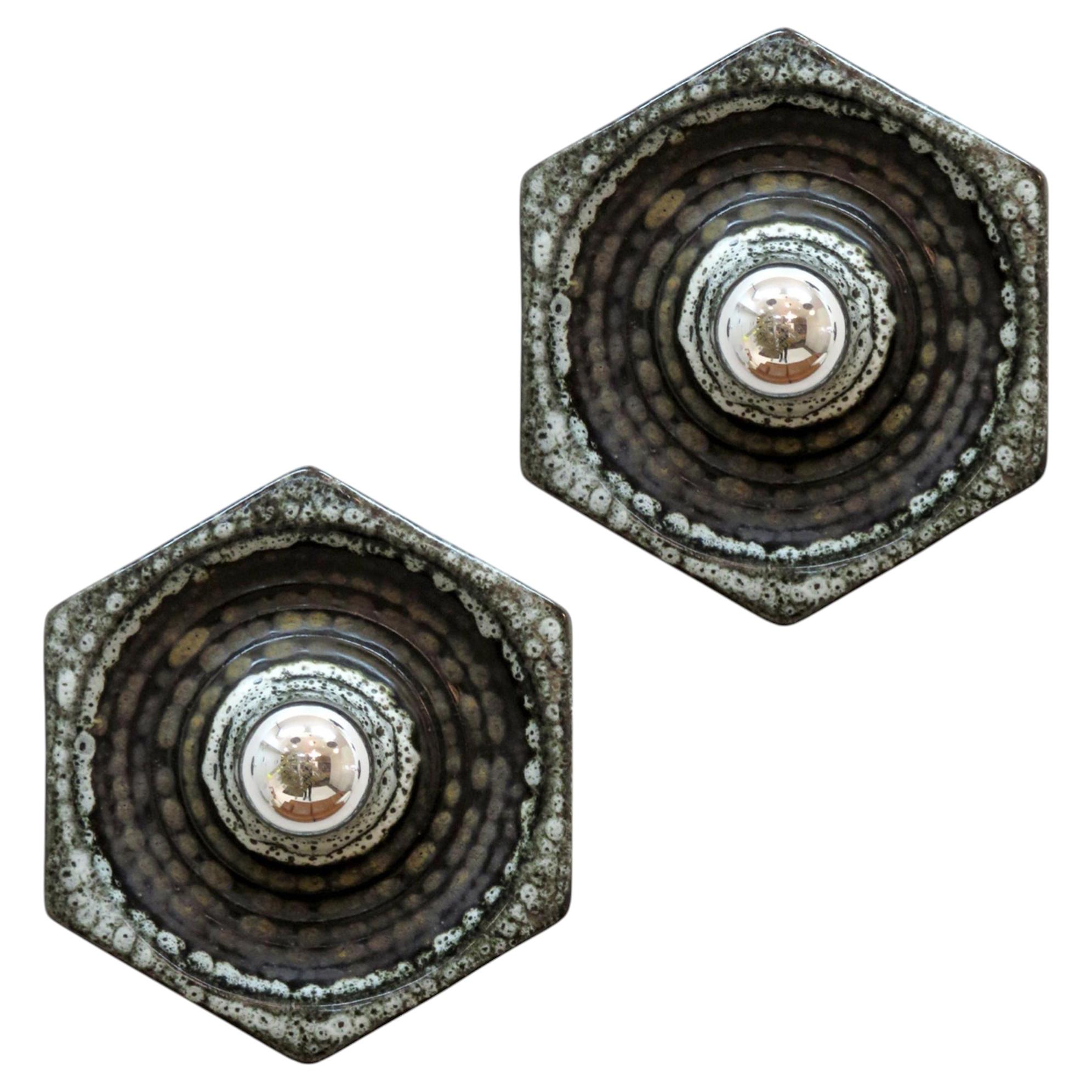 German Ceramic Wall Lights, 1960