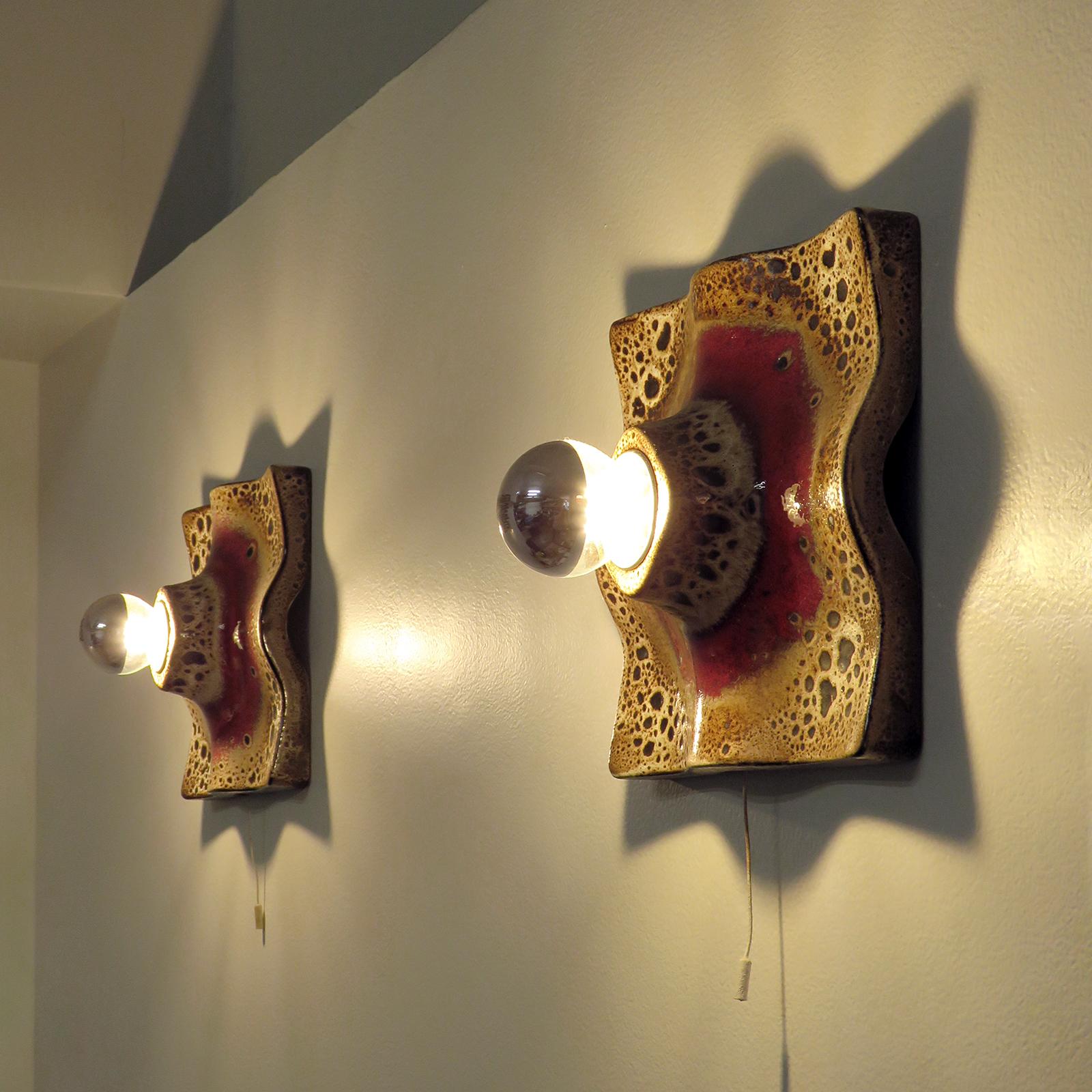 German Ceramic Wall Lights, 1970 For Sale 4