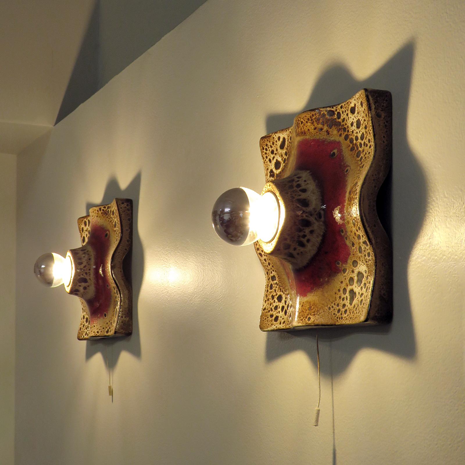 Lampes murales en céramique allemande, 1970 en vente 2