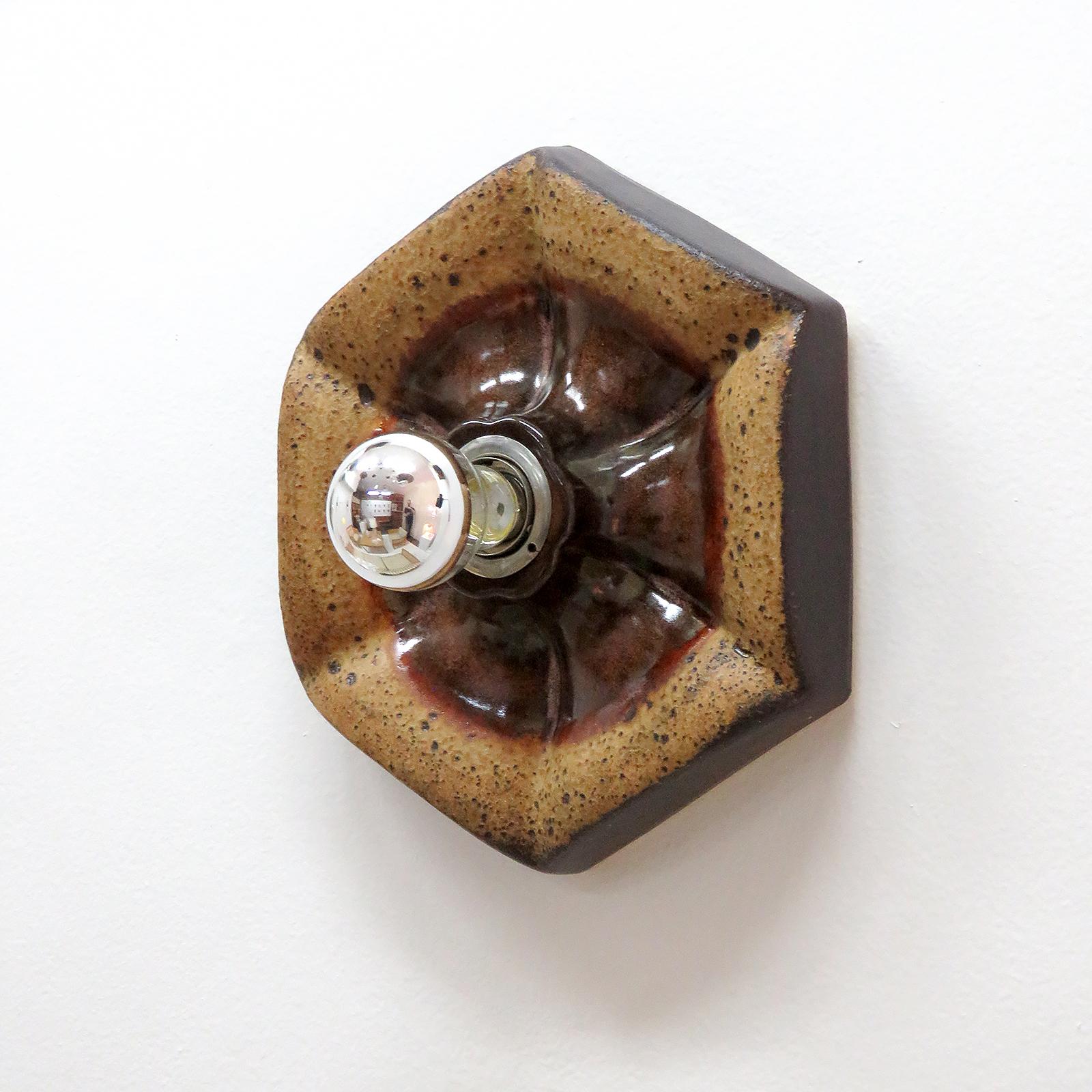 Mid-Century Modern German Ceramic Wall Lights, 1970 For Sale