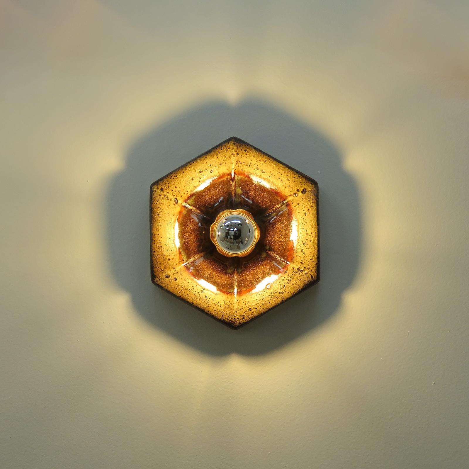Late 20th Century German Ceramic Wall Lights, 1970 For Sale