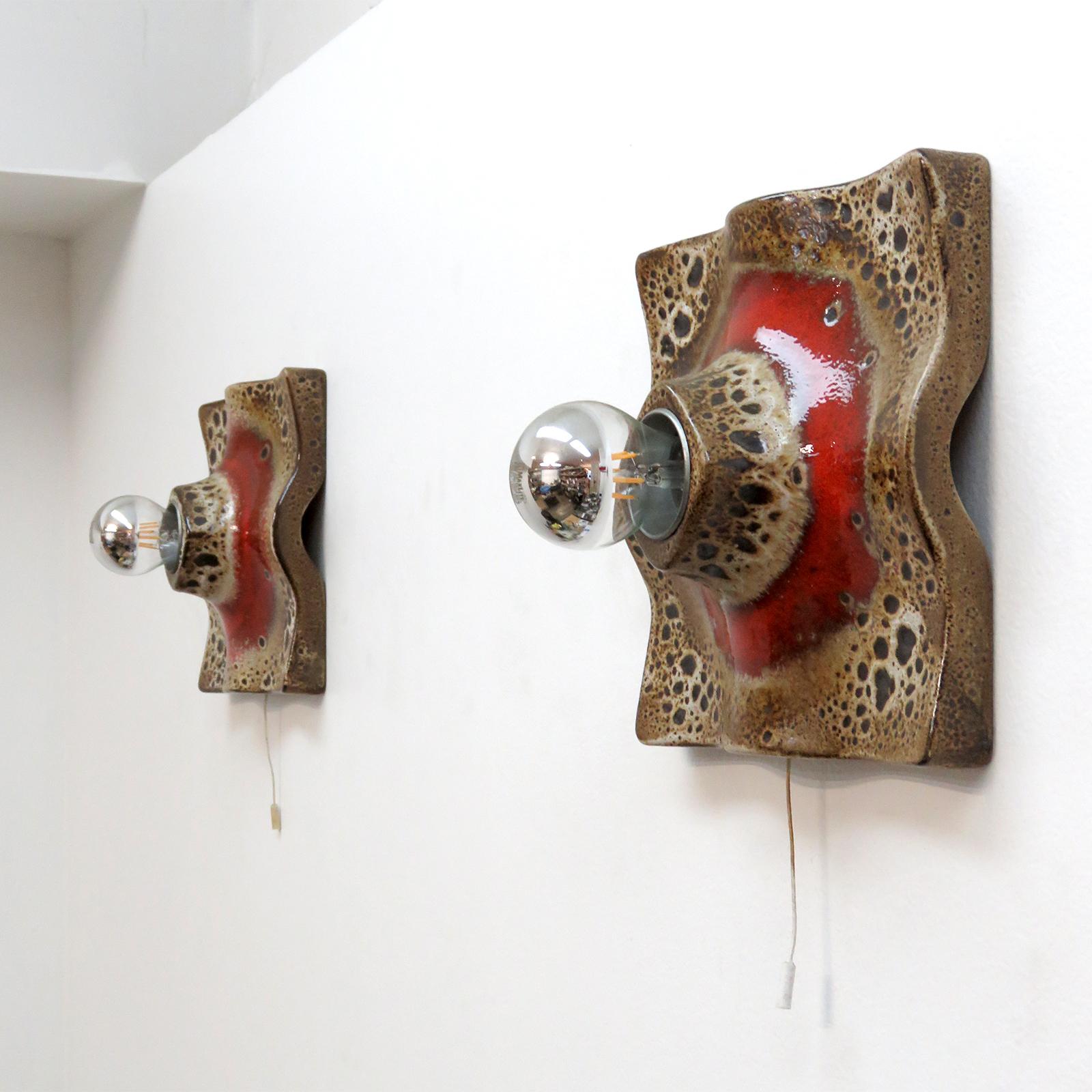 Fin du 20e siècle Lampes murales en céramique allemande, 1970 en vente