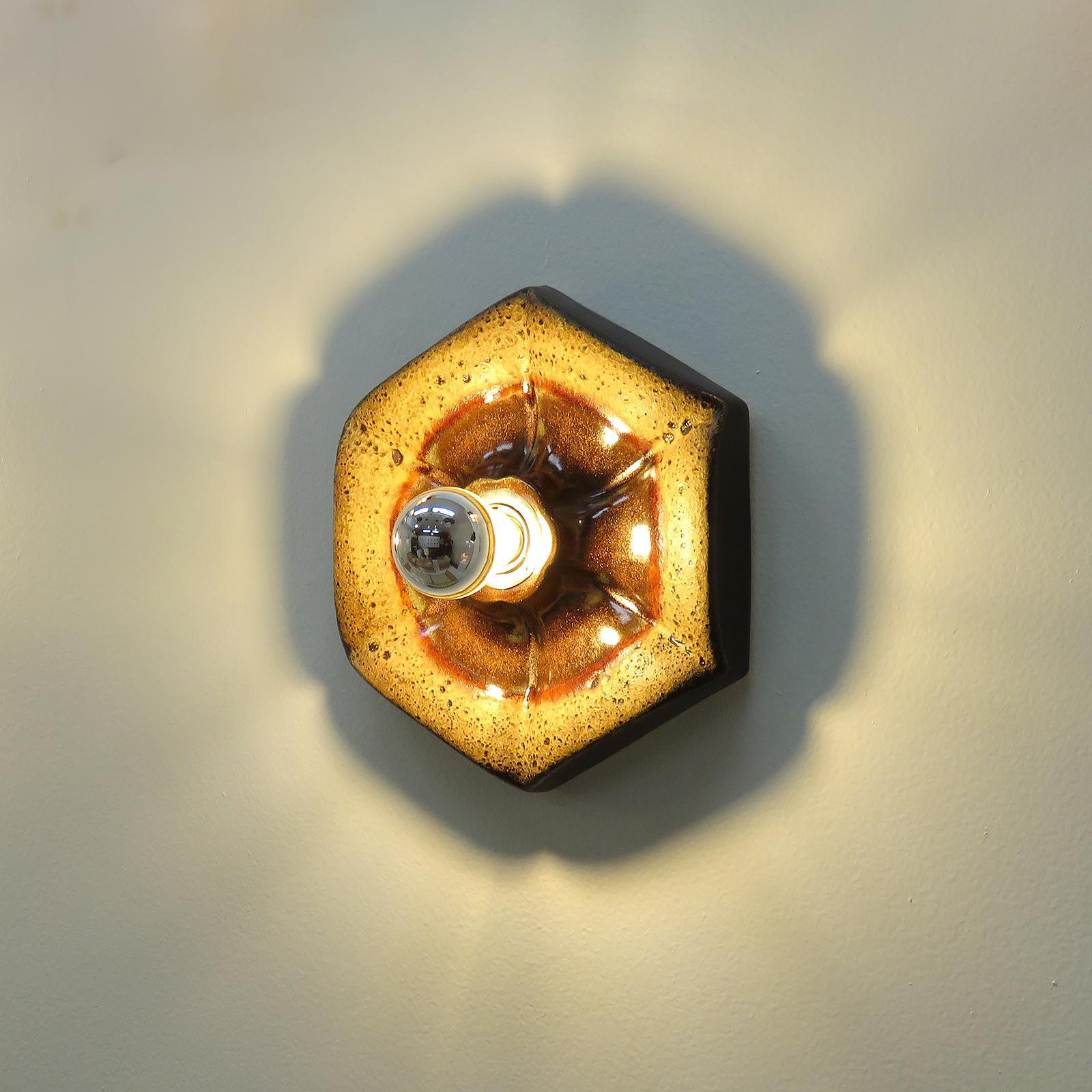 German Ceramic Wall Lights, 1970 For Sale 1