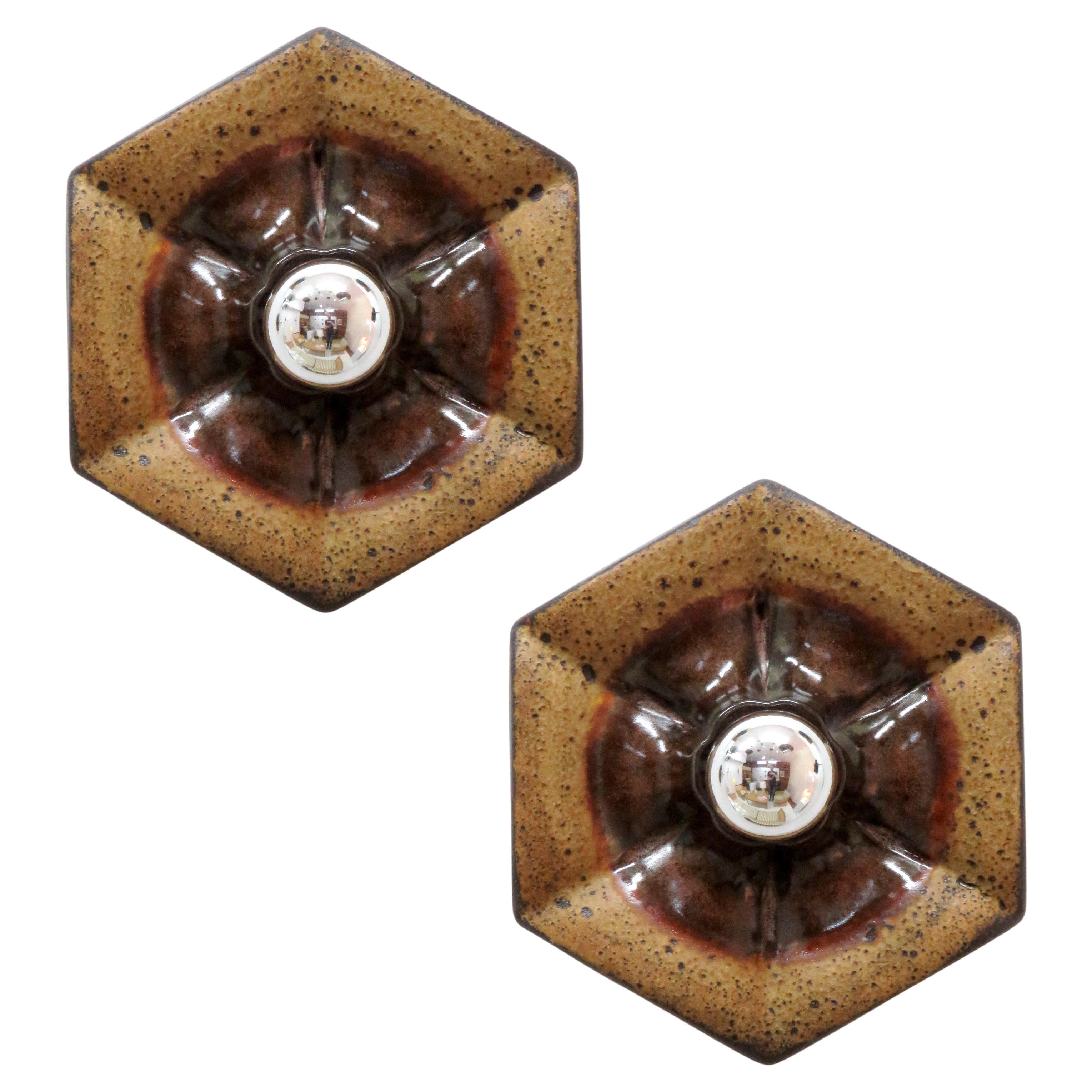 German Ceramic Wall Lights, 1970 For Sale