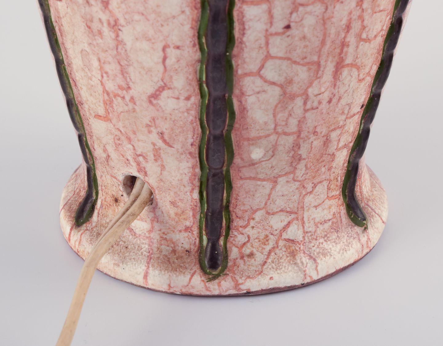 Ceramic German ceramicist. Art Nouveau table lamp made of ceramic. Ca 1930 For Sale