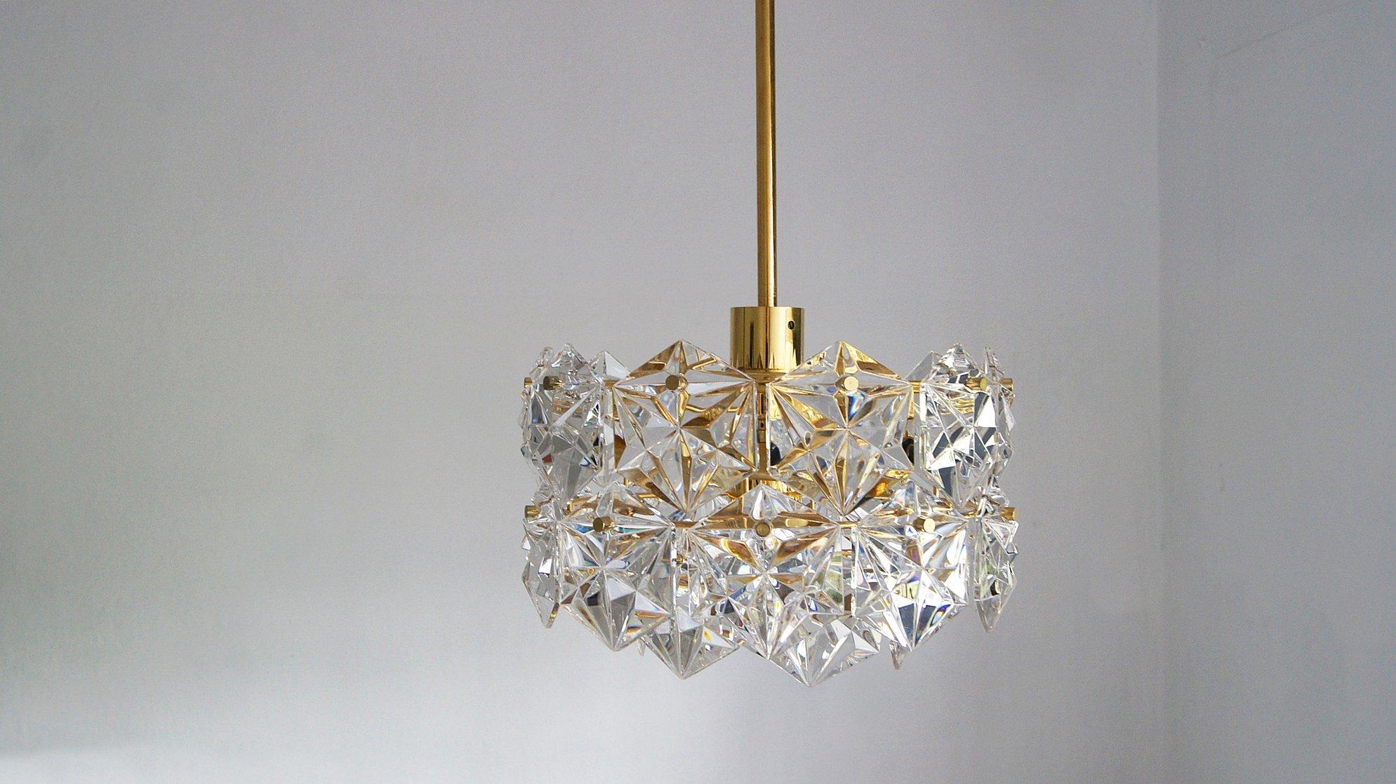 Hollywood Regency German Chandelier Royal Kristall from Kinkeldey, 1960s For Sale