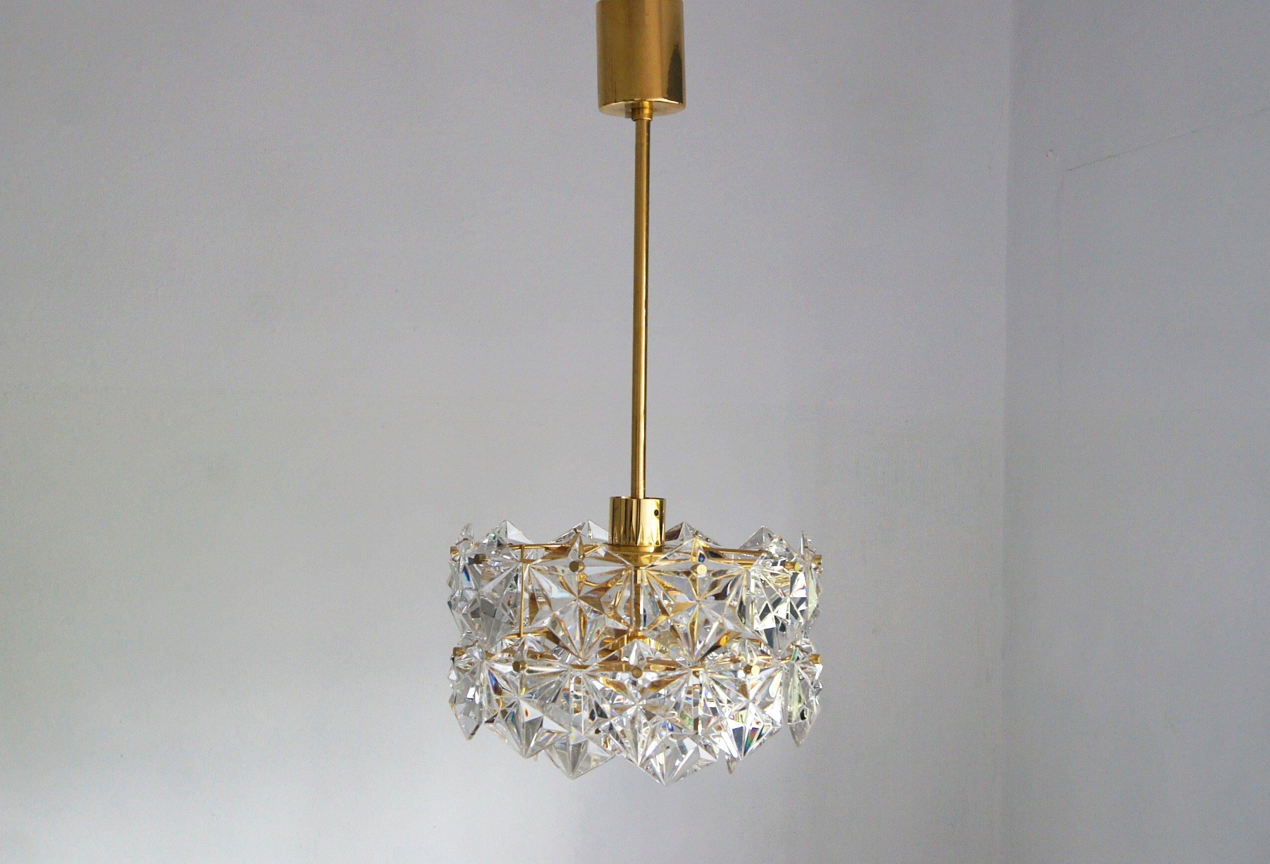 German Chandelier Royal Kristall from Kinkeldey, 1960s In Good Condition For Sale In KUTNO, PL