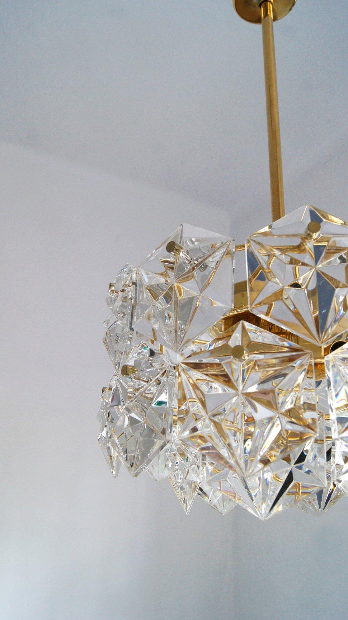 Mid-20th Century German Chandelier Royal Kristall from Kinkeldey, 1960s For Sale