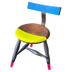 Used German Cherry Workstool "Kiss the Future" by Markus Friedrich Staab
