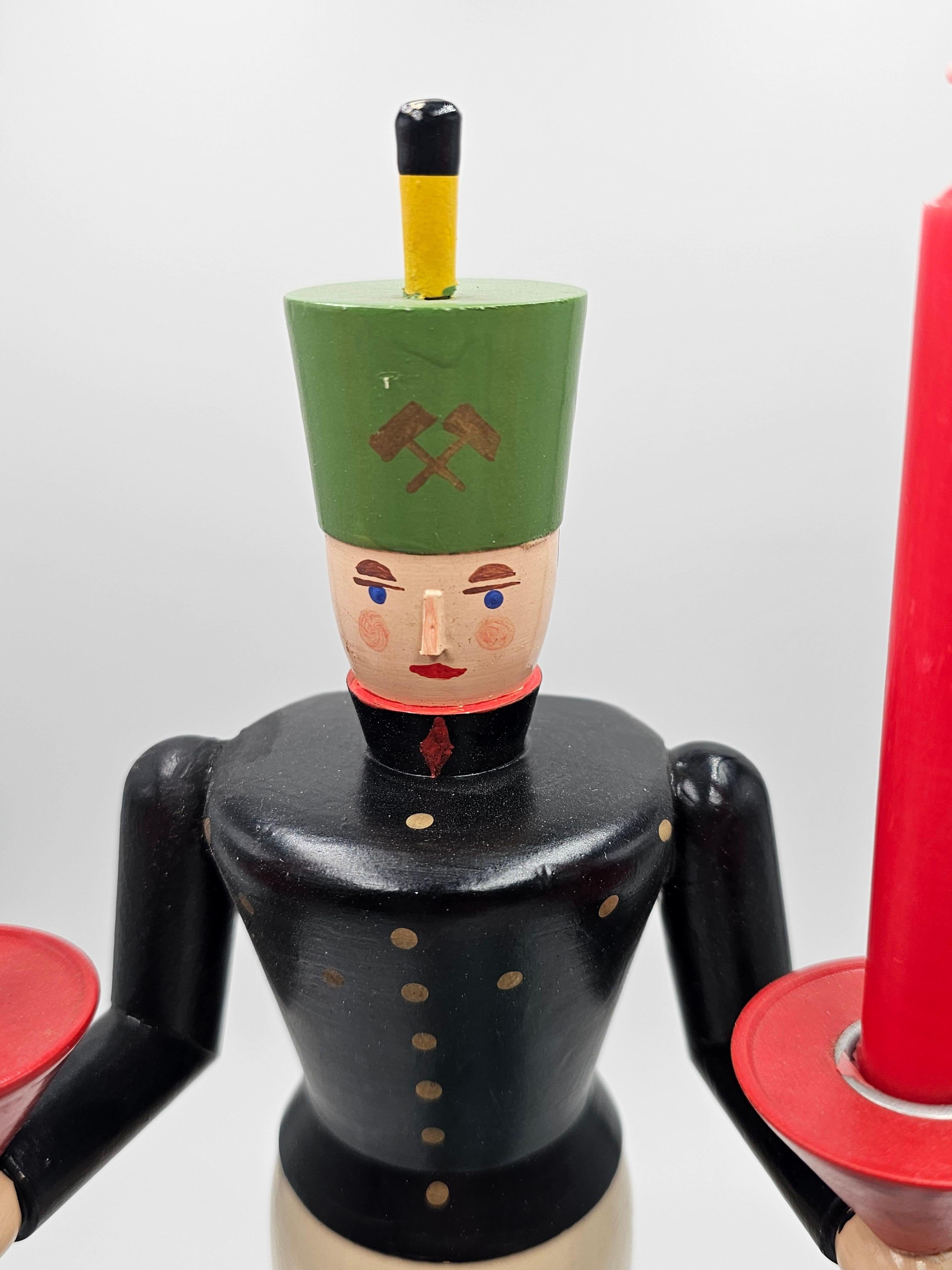 Black Forest German Christmas Sculpture Vintage Handcrafted For Sale