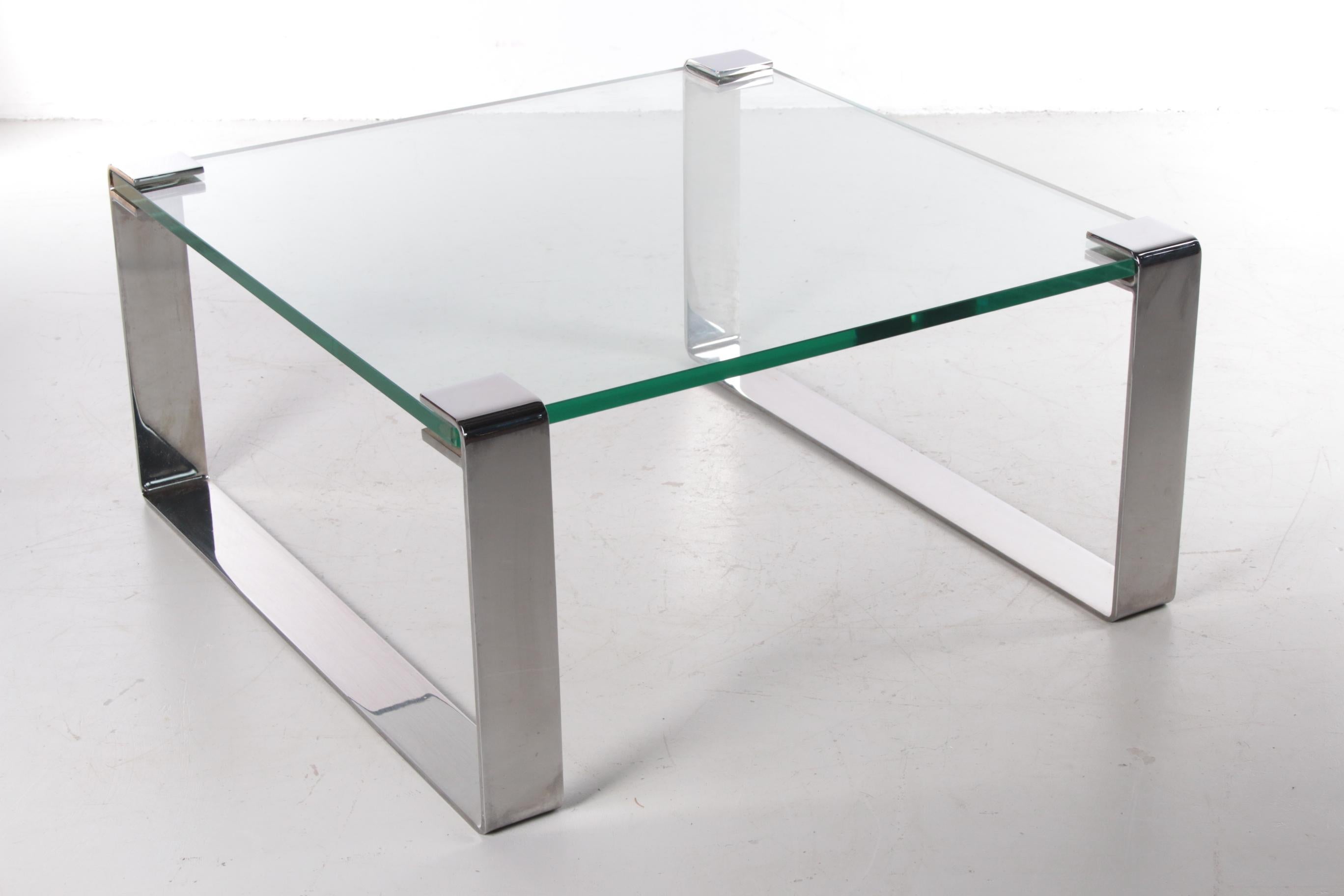 Mid-Century Modern German Chrome and Glass Coffee Table Model Klassik 1022 Van Peter Draenert, 1960