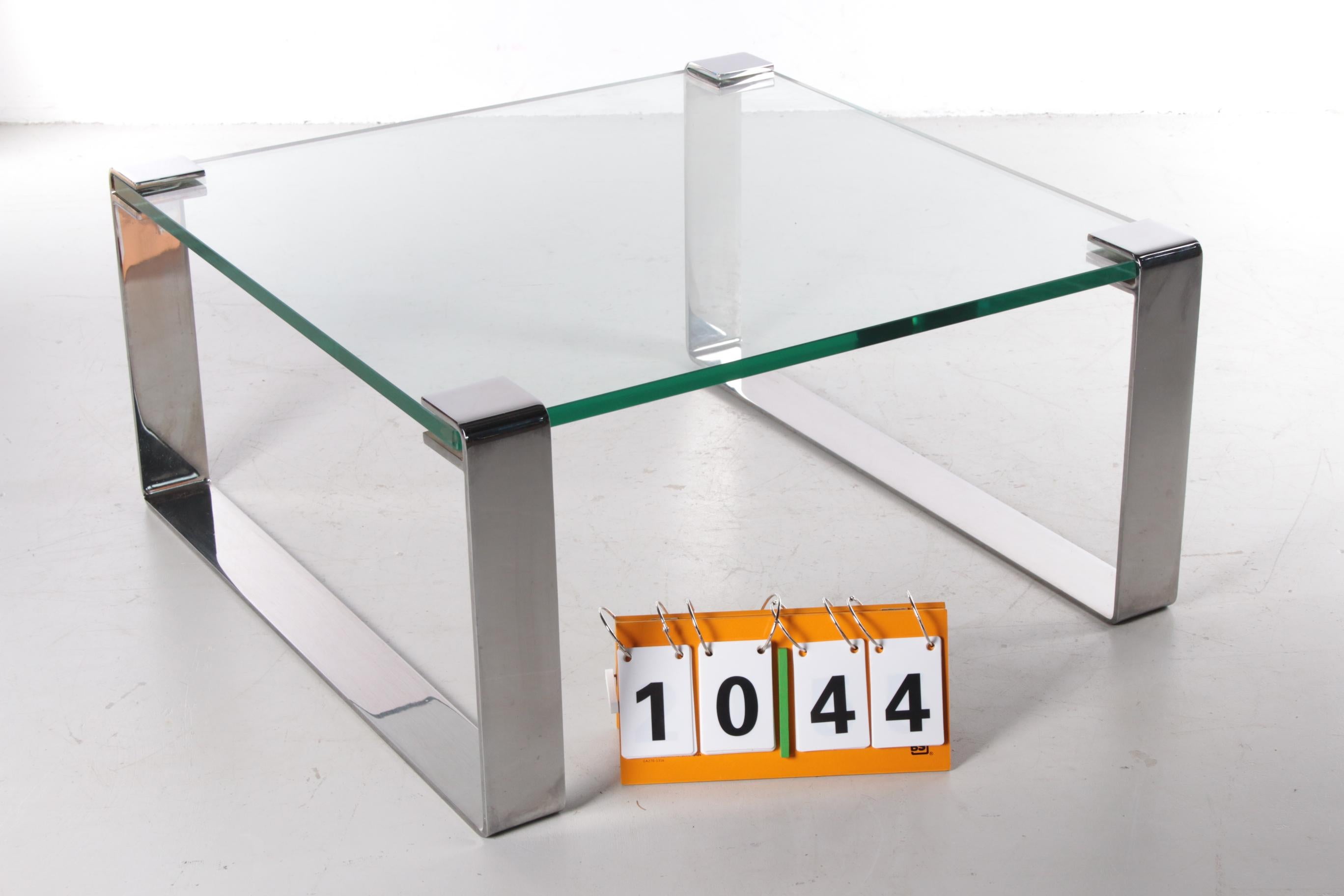 German Chrome and Glass Coffee Table Model Klassik 1022 Van Peter Draenert, 1960 In Good Condition In Oostrum-Venray, NL