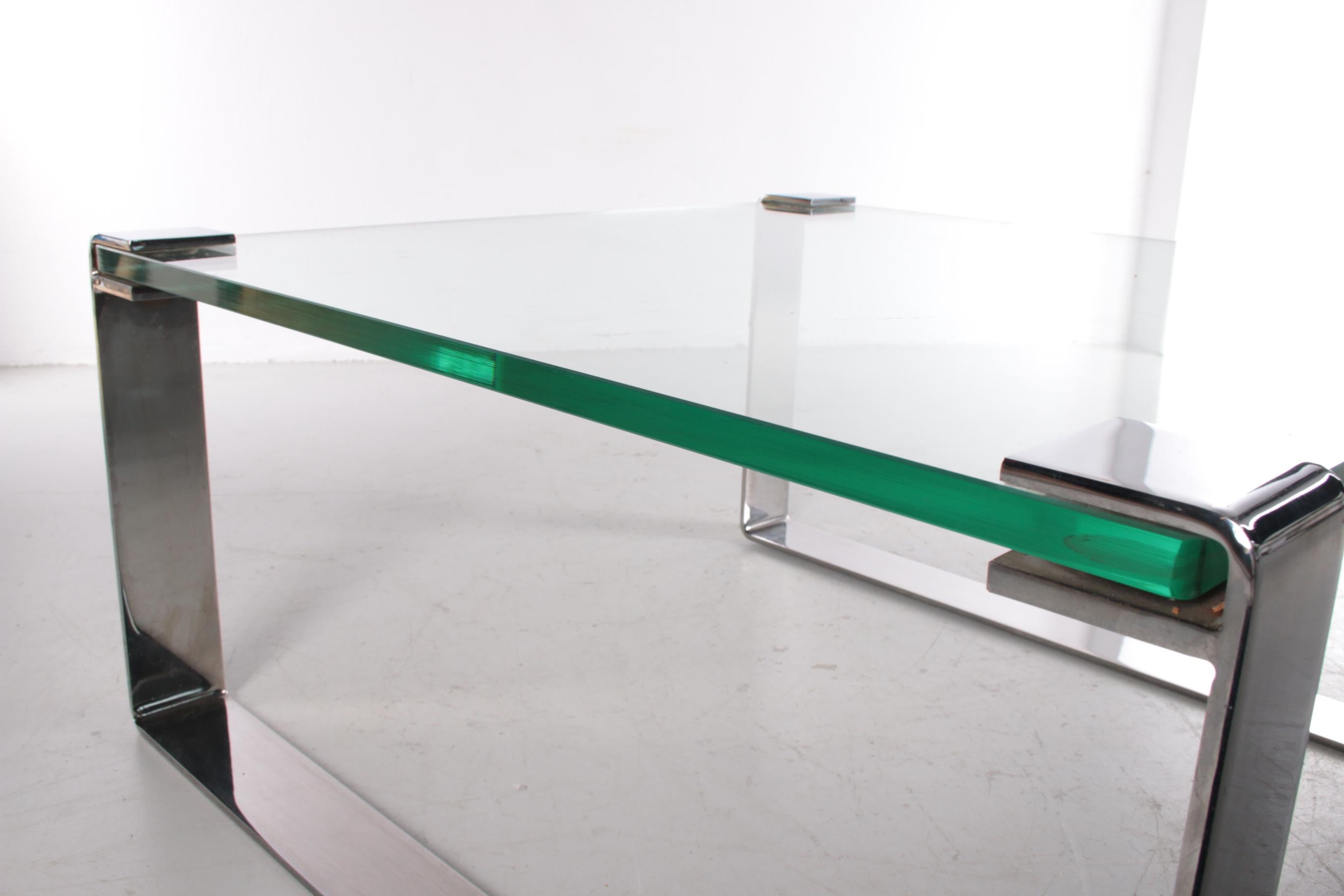 German Chrome and Glass Coffee Table Model Klassik 1022 Van Peter Draenert, 1960 3