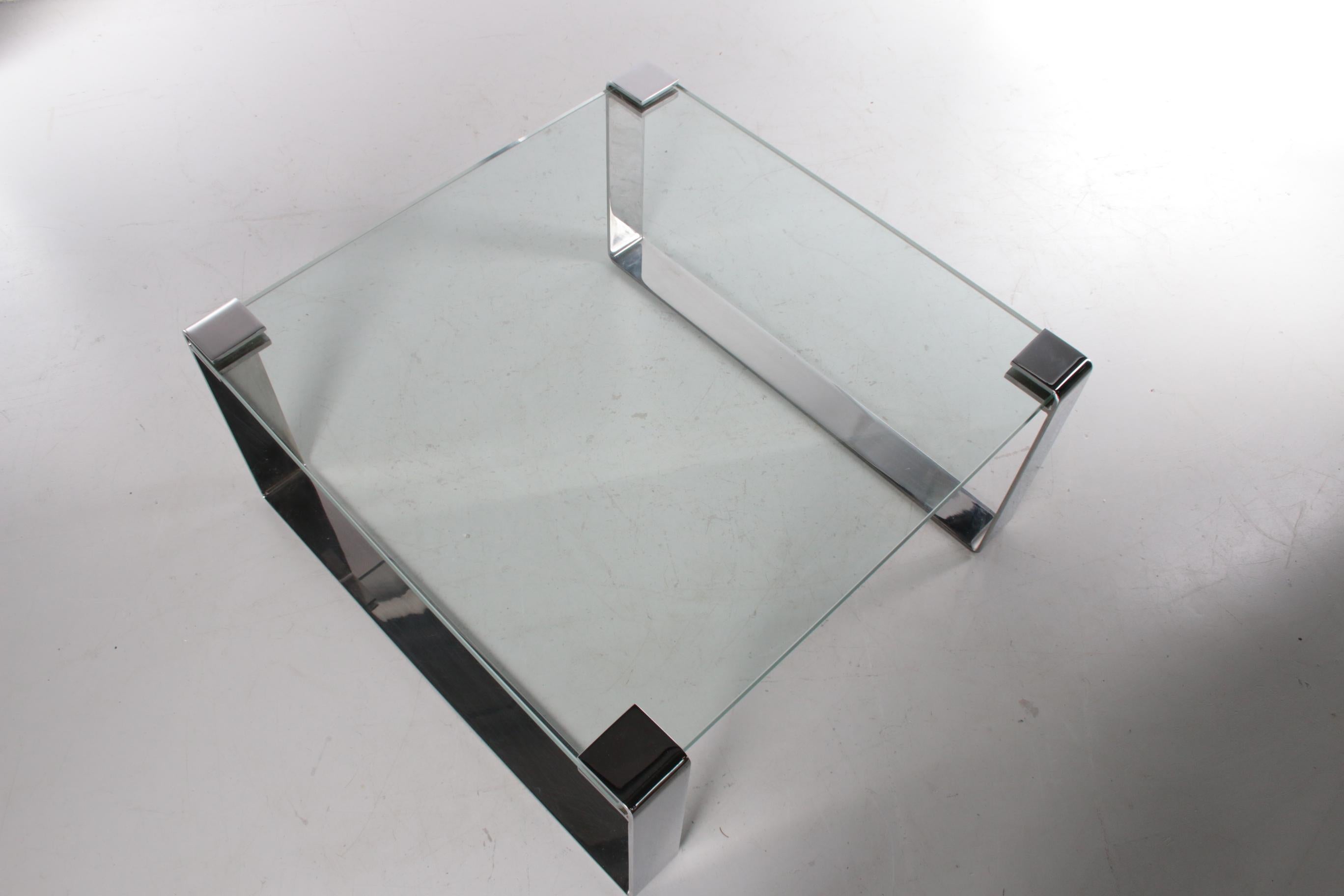 German Chrome and Glass Coffee Table Model Klassik 1022 Van Peter Draenert, 1960 4