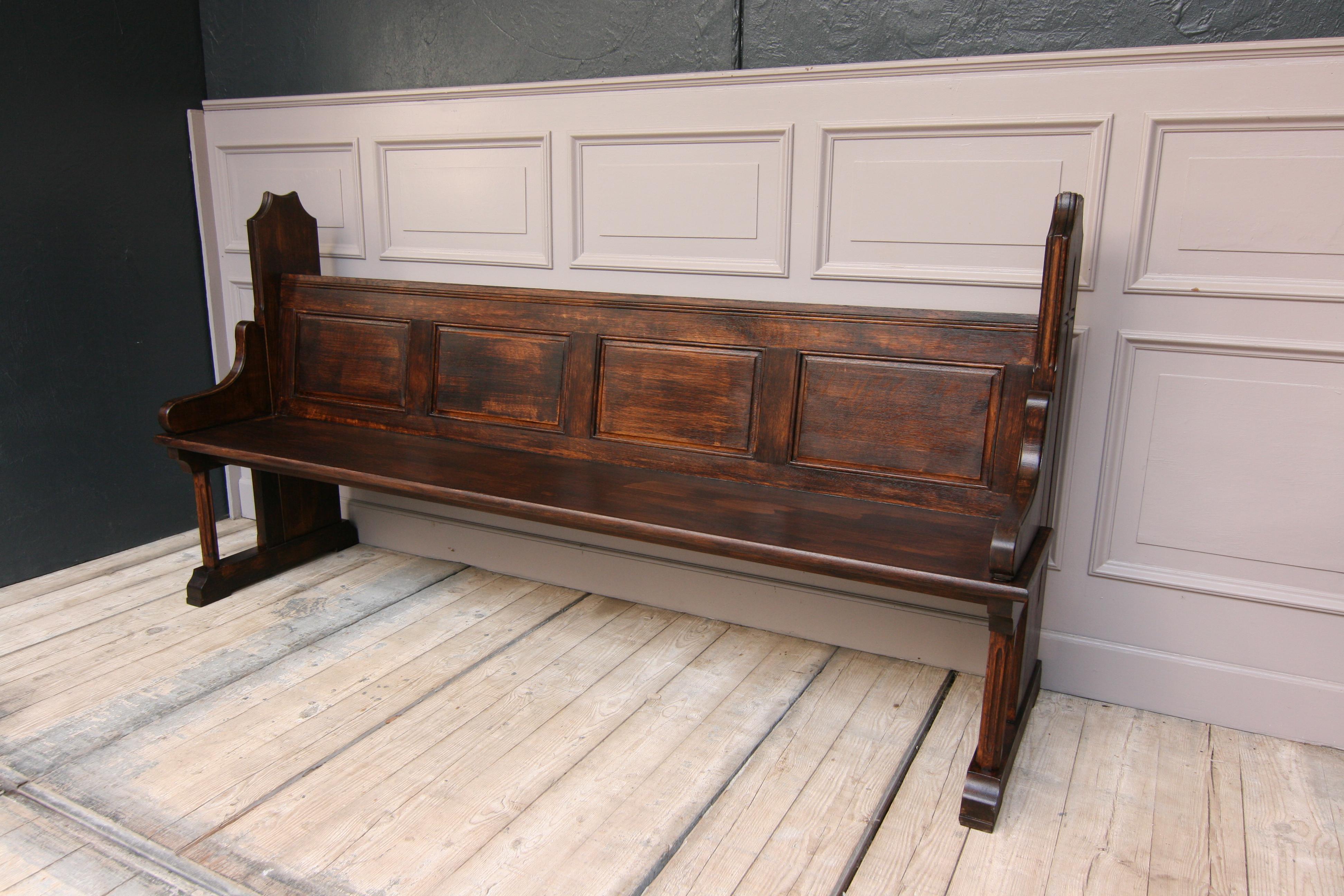 Large set of 15 (4-seat) church pews from the 