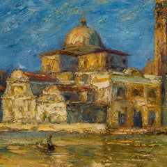 German Landscape Painting Oil on Canvas Otto E. Pippel Venice Italy