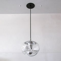 German Clear Glass Hanging Lights by Peill & Putzler, 1970