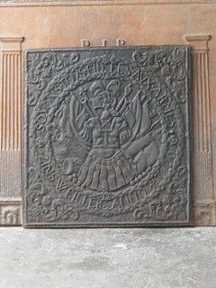 German 'Coat of Arms' Fireback / Backsplash. Louis XIV Style, 20th Century.