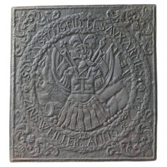 German 'Coat of Arms' Fireback / Backsplash. Louis XIV Style, 20th Century.