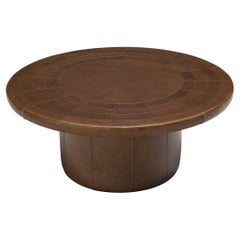 German Coffee Table with Leather Patchwork 