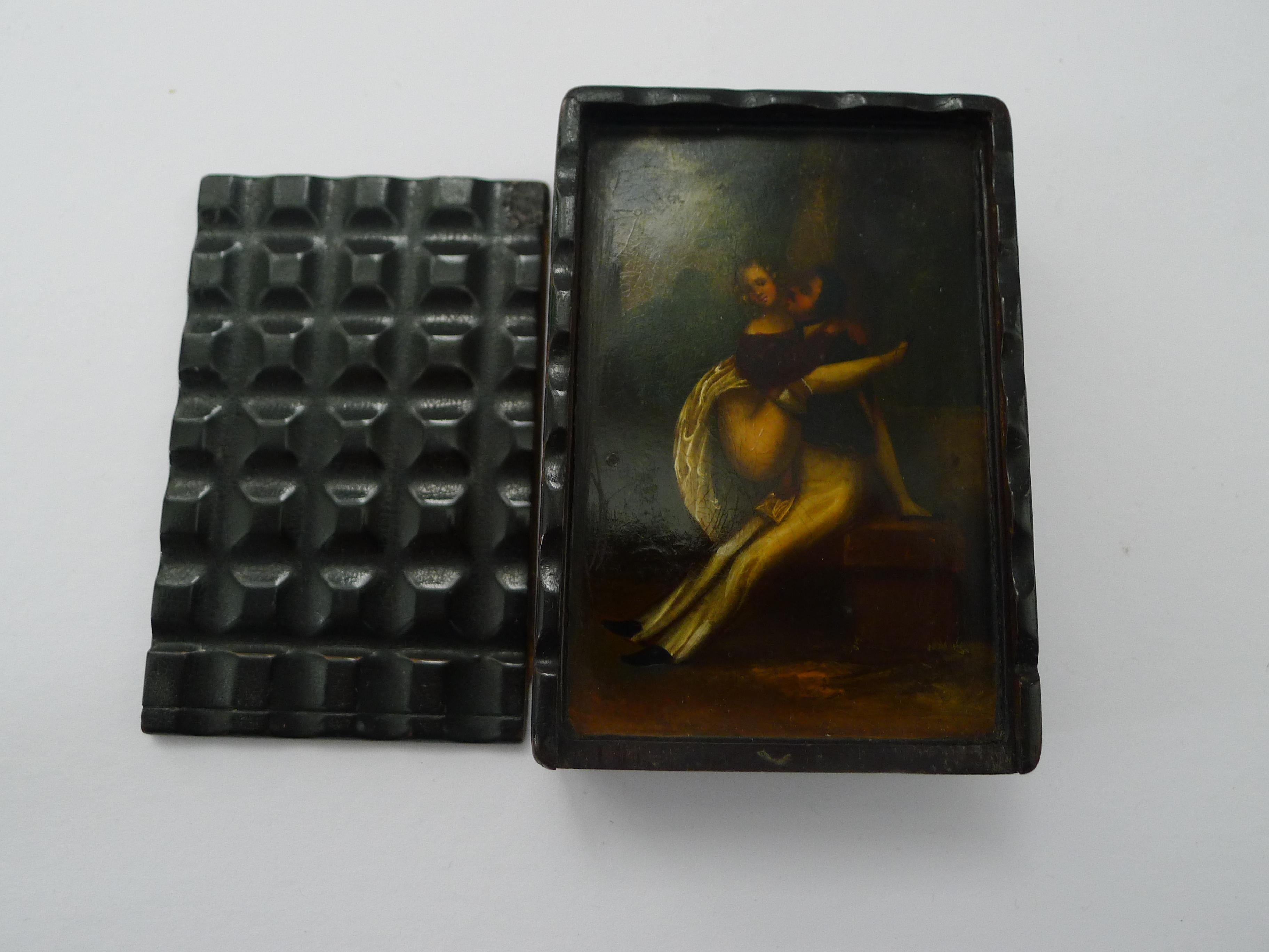 German Concealed Erotic Snuff Box in the Manner of Stobwasser, C.1820 For Sale 5