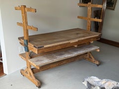 Table de boulanger allemande convertible / Étagères rustiques, style français primitif