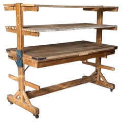 Table de boulanger allemande convertible / Étagères rustiques, style français primitif
