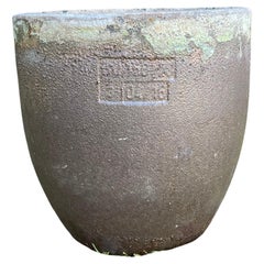 German Copper-Colored Ceramic Crucible Planter