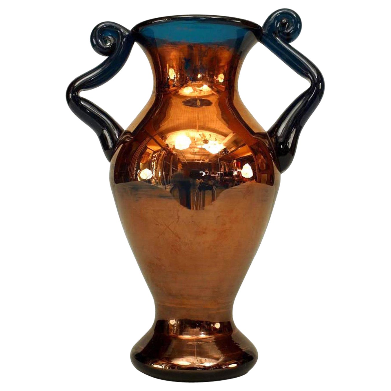 German Copper Glazed Glass Vase