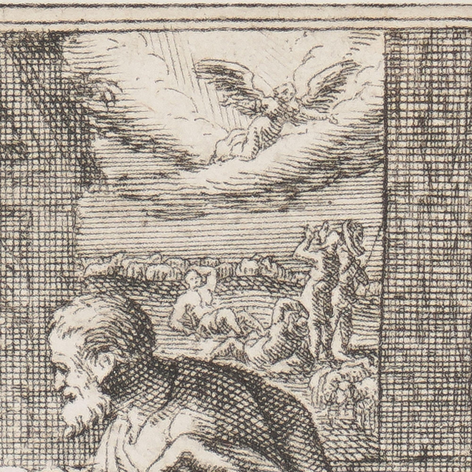 Paper German copperplate engraving of the nativity, 1600's For Sale