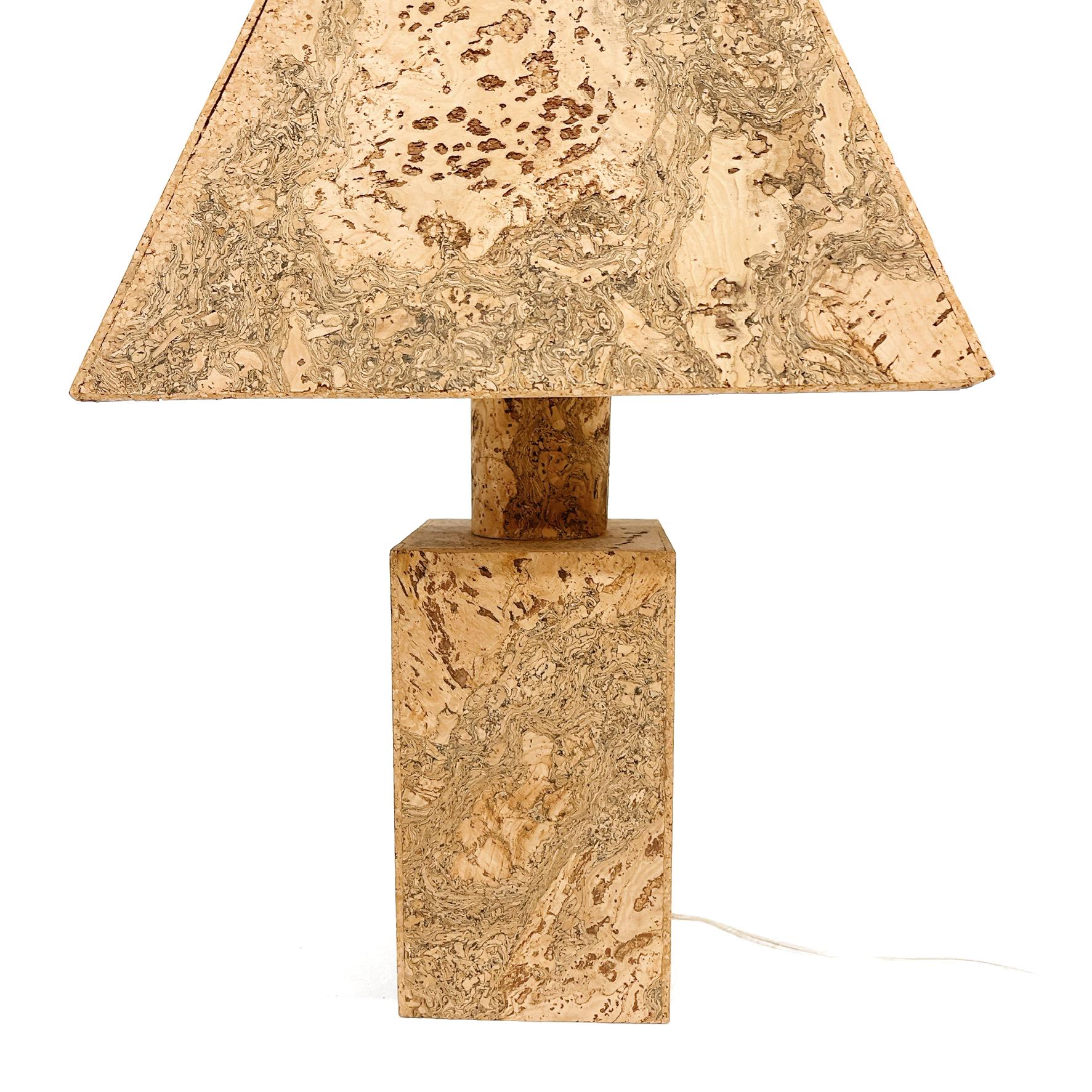 Milieu du XXe siècle Lampe de table en liège allemand dans le style d'Ingo Maurer, années 1960 en vente