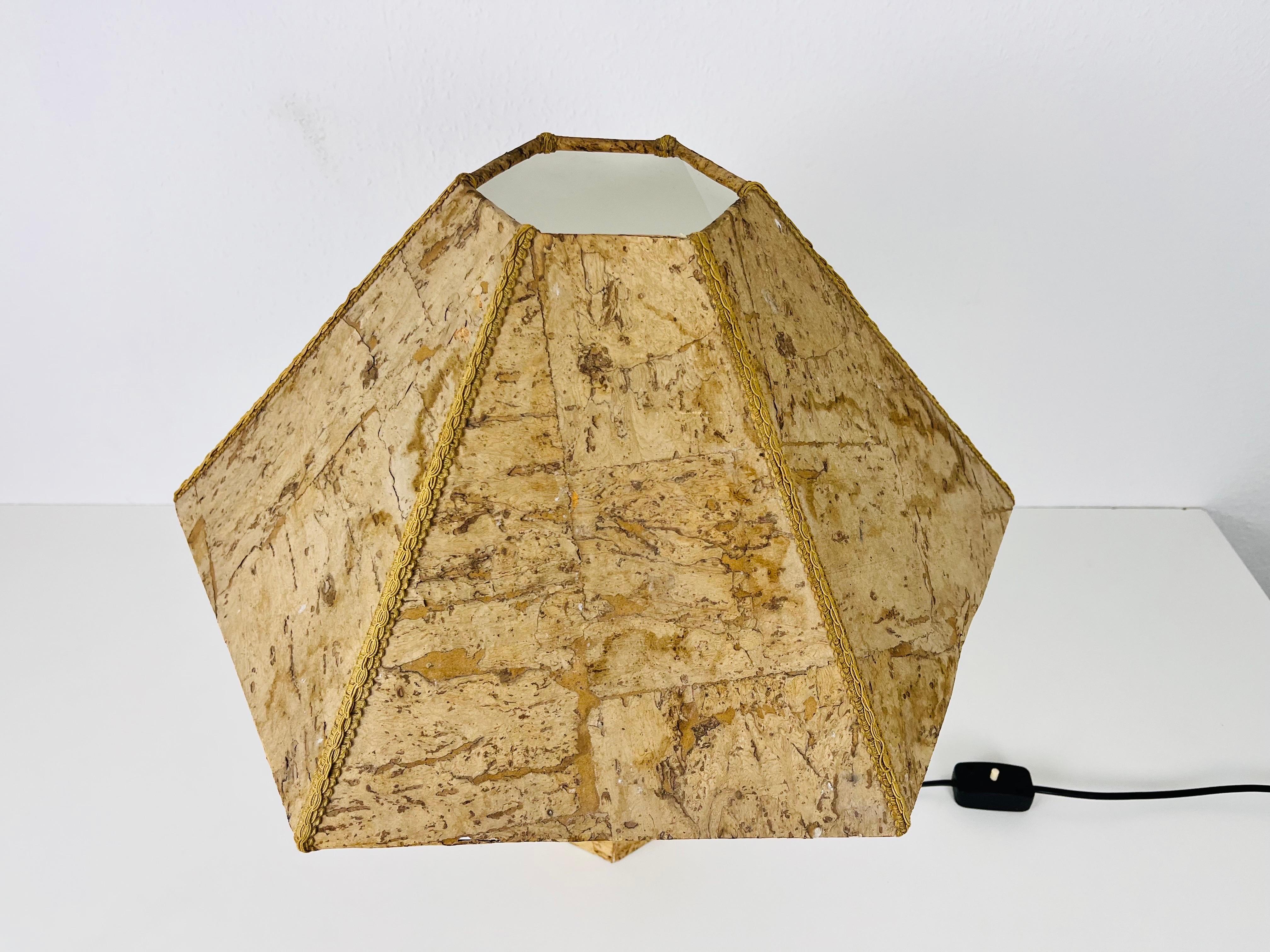 German Cork Table Lamp in the Style of Ingo Maurer, 1960s, Germany For Sale 5