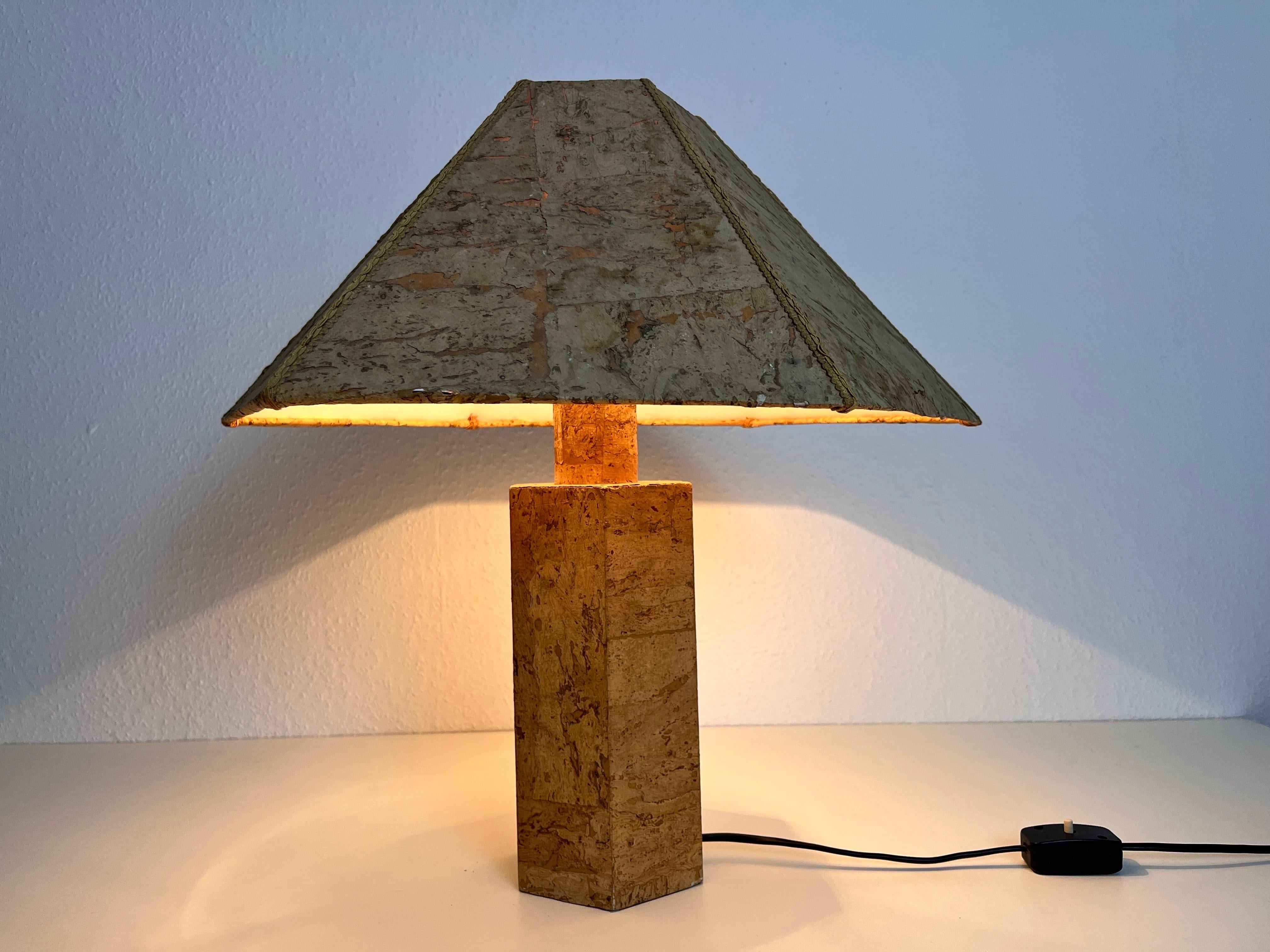 German Cork Table Lamp in the Style of Ingo Maurer, 1960s, Germany For Sale 7