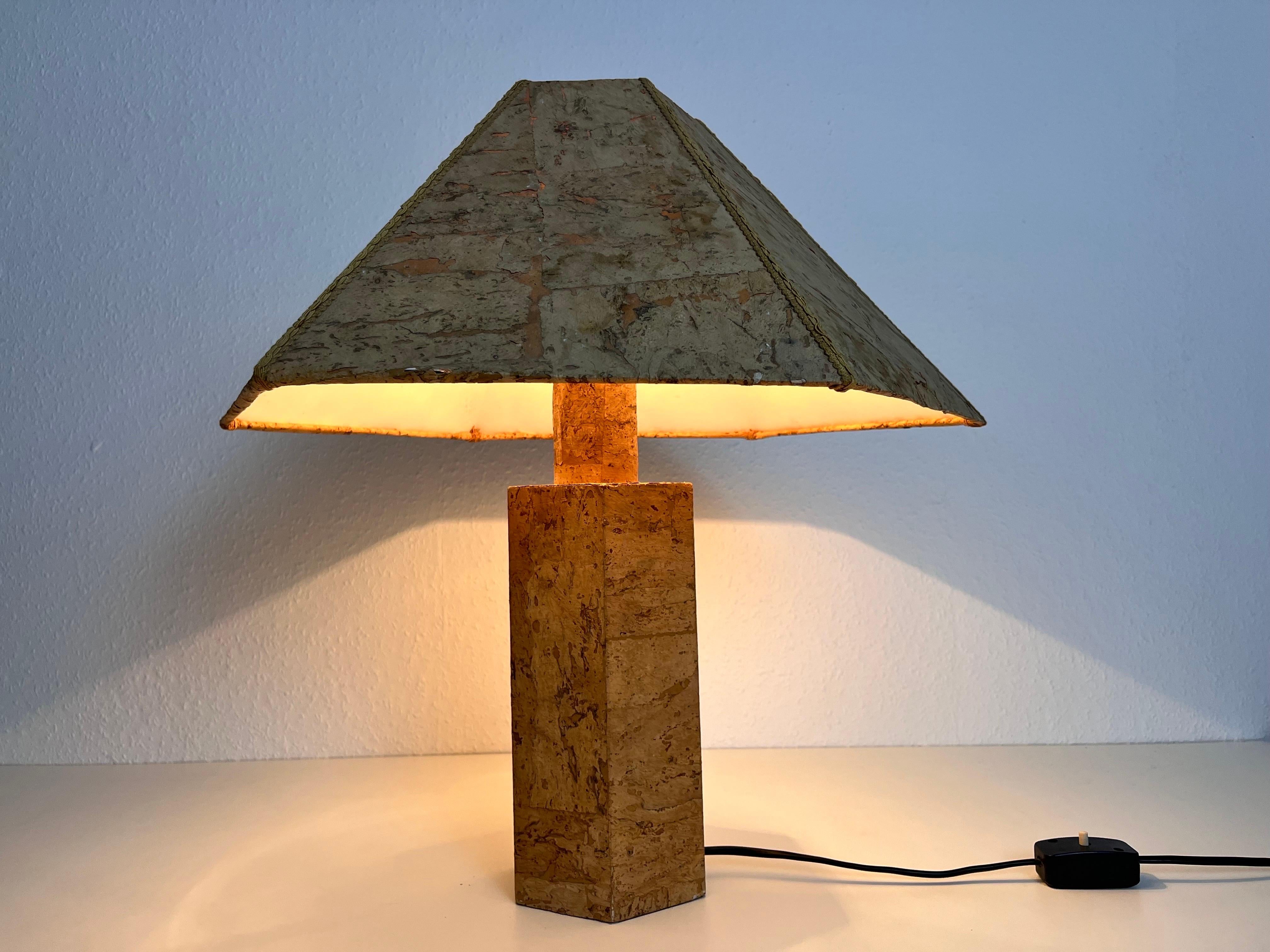 German Cork Table Lamp in the Style of Ingo Maurer, 1960s, Germany For Sale 8