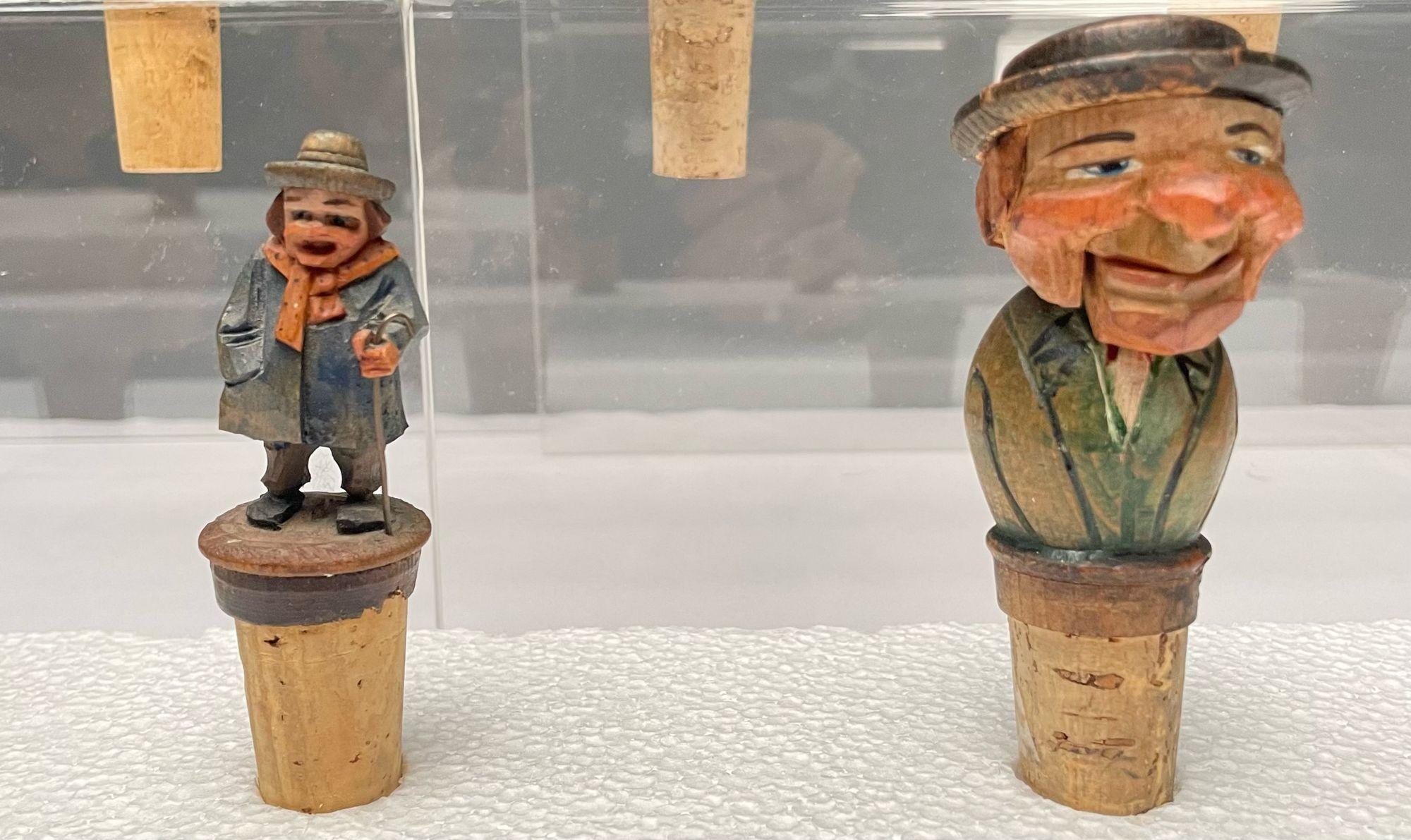German, Cork Wine Stoppers, Hand Carved, Painted Wood, 19th/20th Century For Sale 12