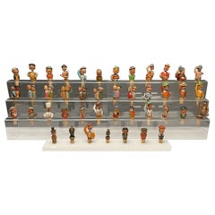 German, Cork Wine Stoppers, Hand Carved, Painted Wood, 19th/20th Century