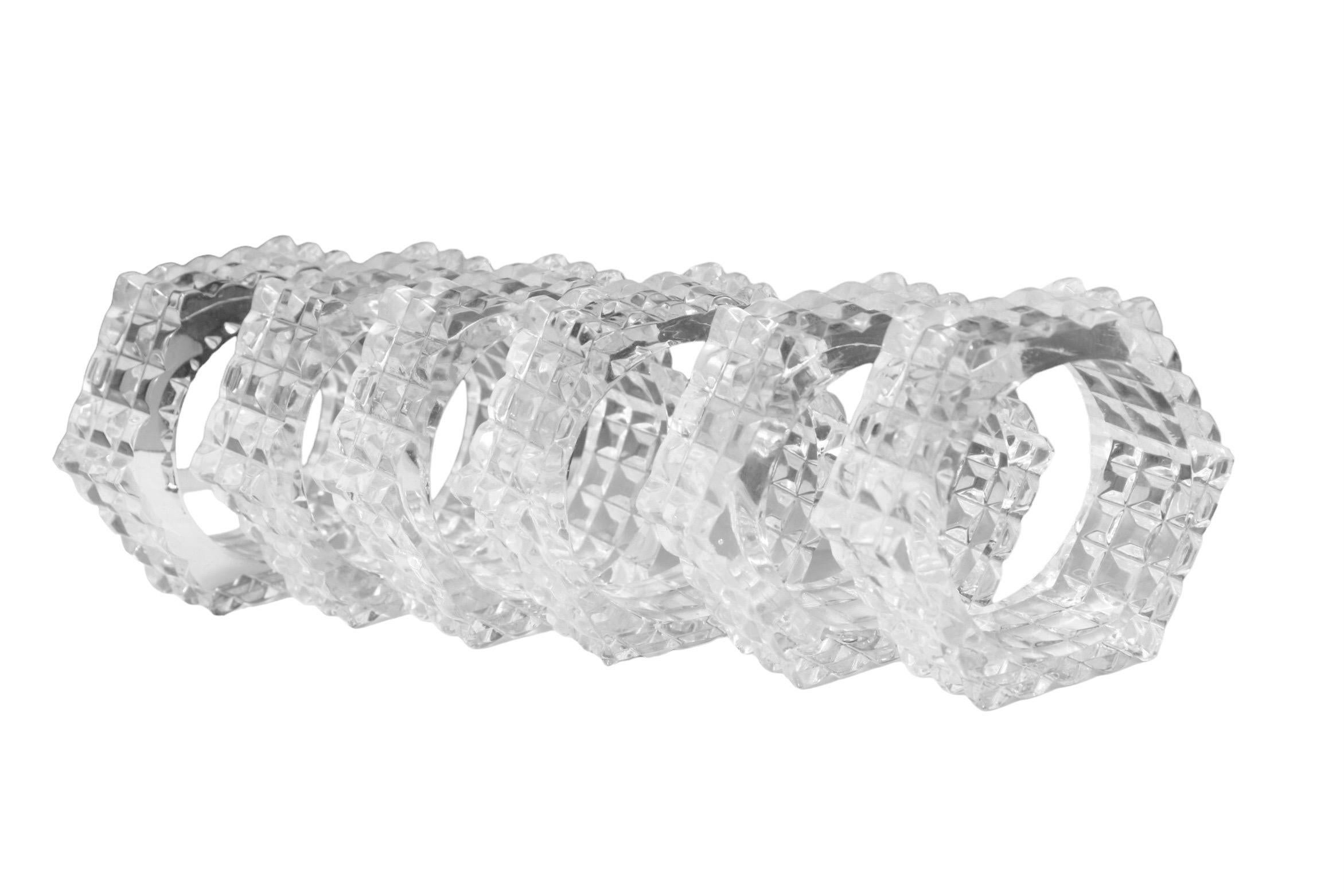 German Crystal Napkin Rings, Set of 6 In Good Condition In Bradenton, FL