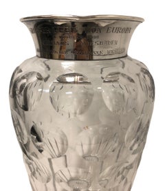 German Crystal Vase with Sterling Monogram Top
