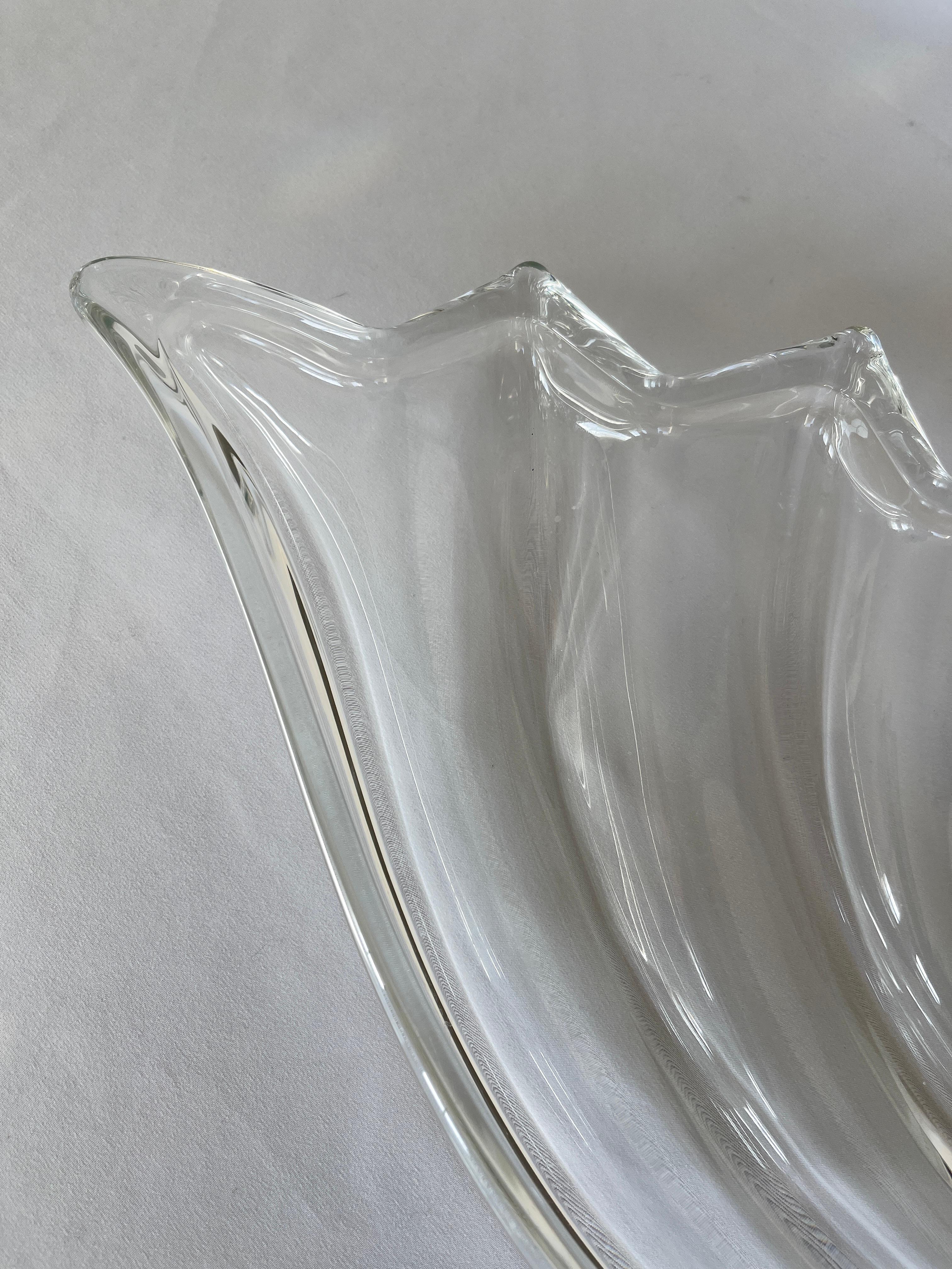 German Crystal Wave Monumental Centrepiece Serving Tray For Sale 5