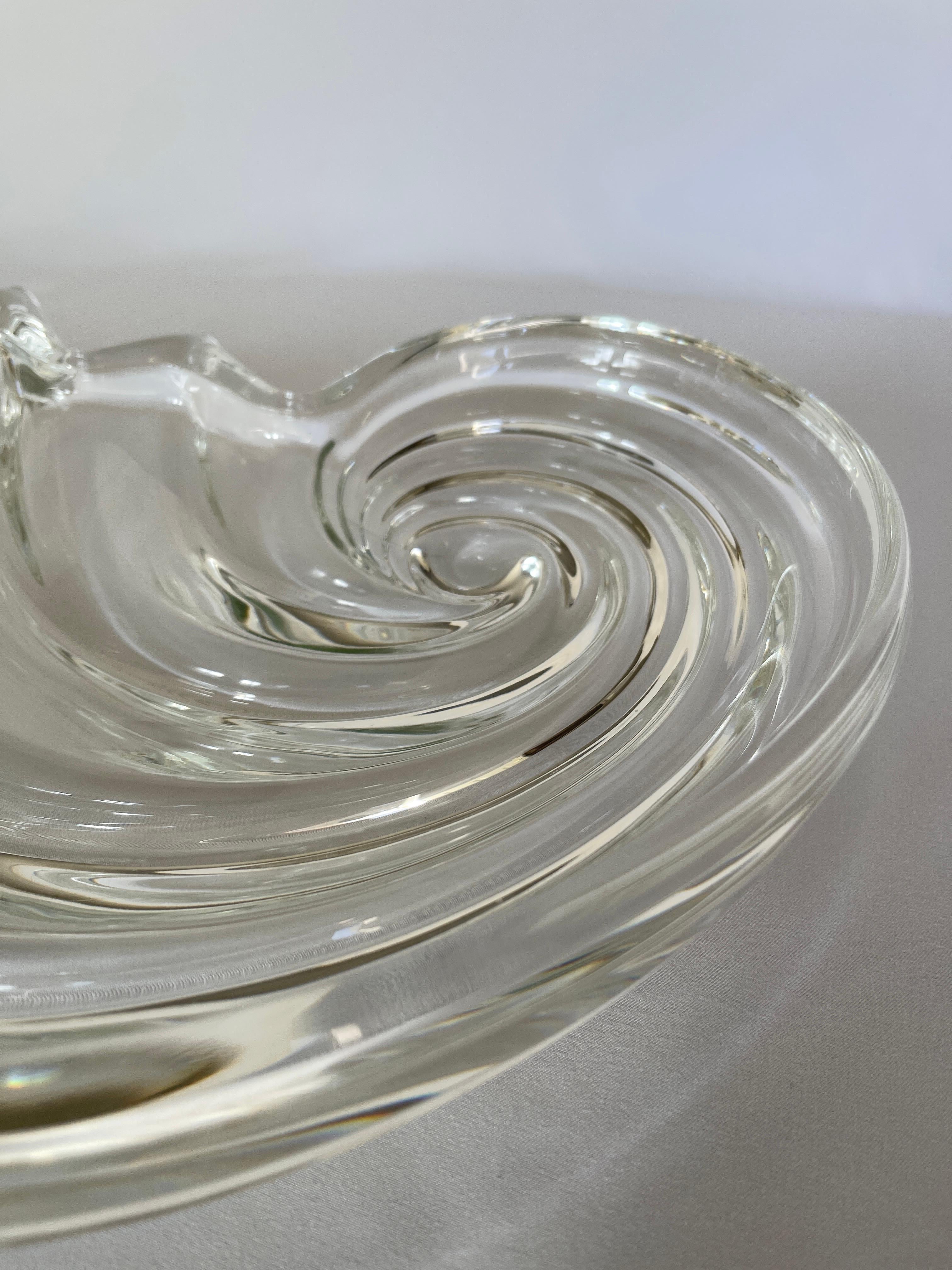 20th Century German Crystal Wave Monumental Centrepiece Serving Tray For Sale
