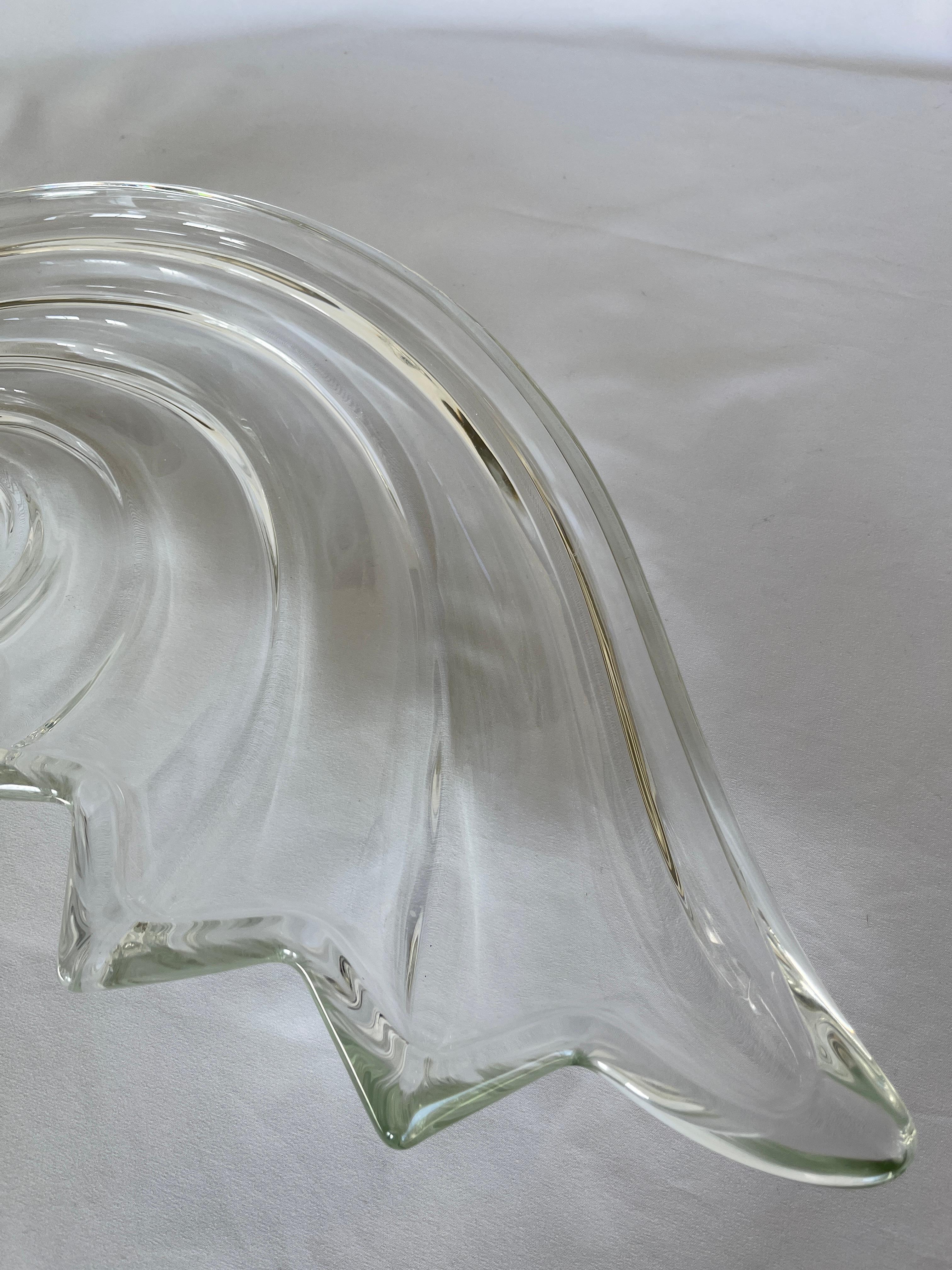 German Crystal Wave Monumental Centrepiece Serving Tray For Sale 3