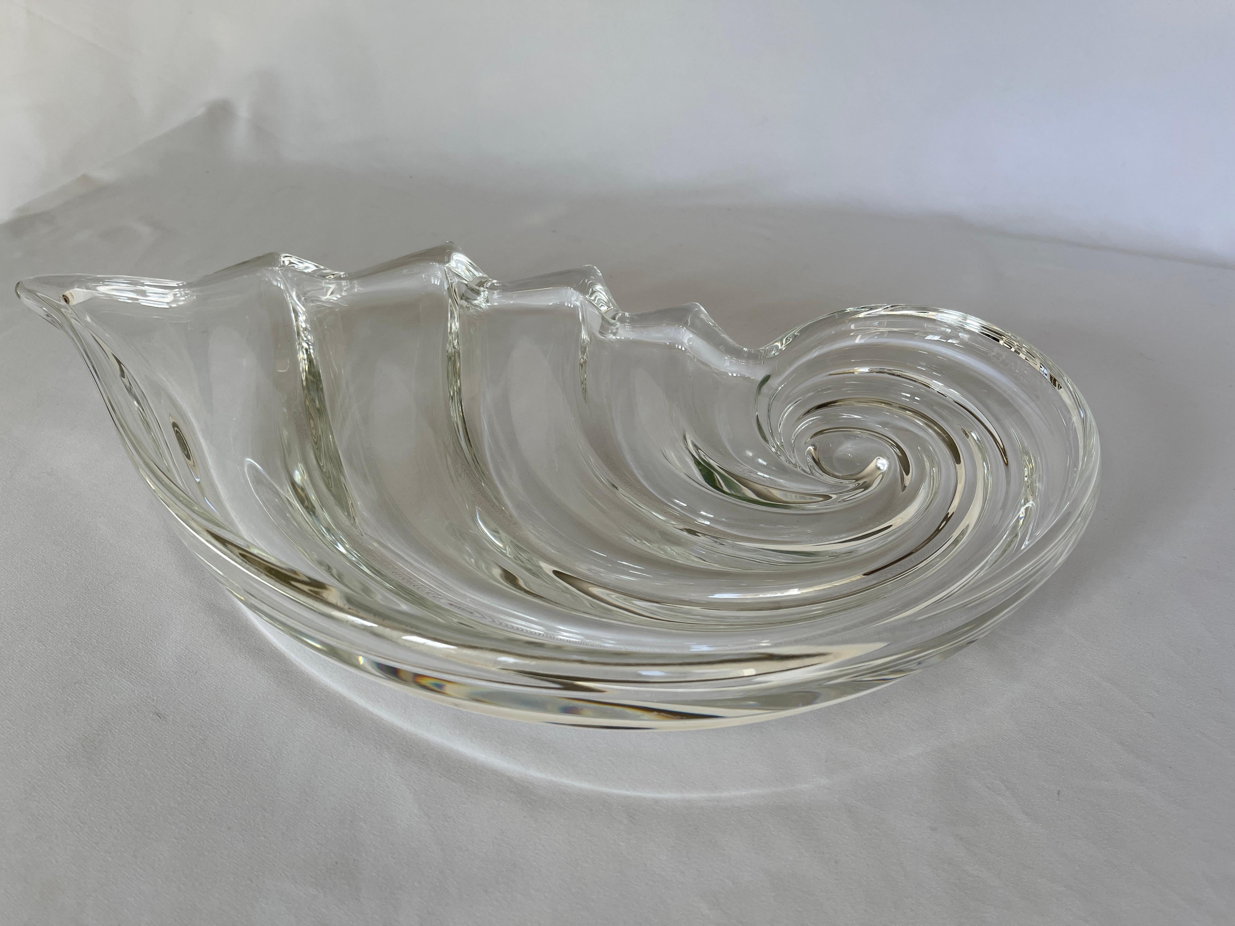 German Crystal Wave Monumental Centrepiece Serving Tray For Sale 4
