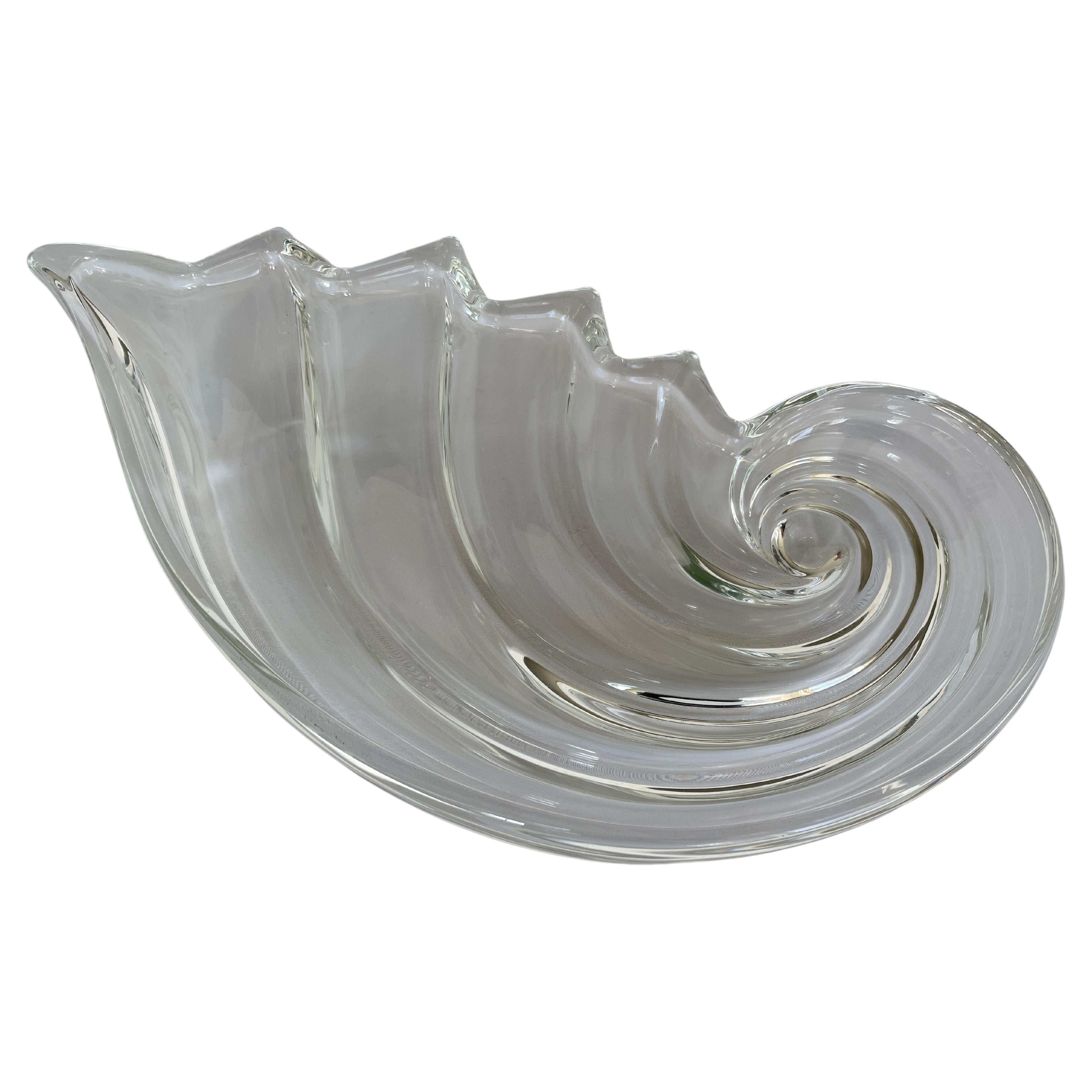 German Crystal Wave Monumental Centrepiece Serving Tray For Sale