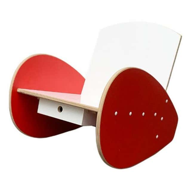 Antique Spring Rocking Chair with Custom Embroidery on Vintage Linen ...