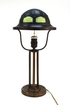 Deutsche Darmstadter Jugendstil-Tischlampe, Peter Behrens zugeschrieben