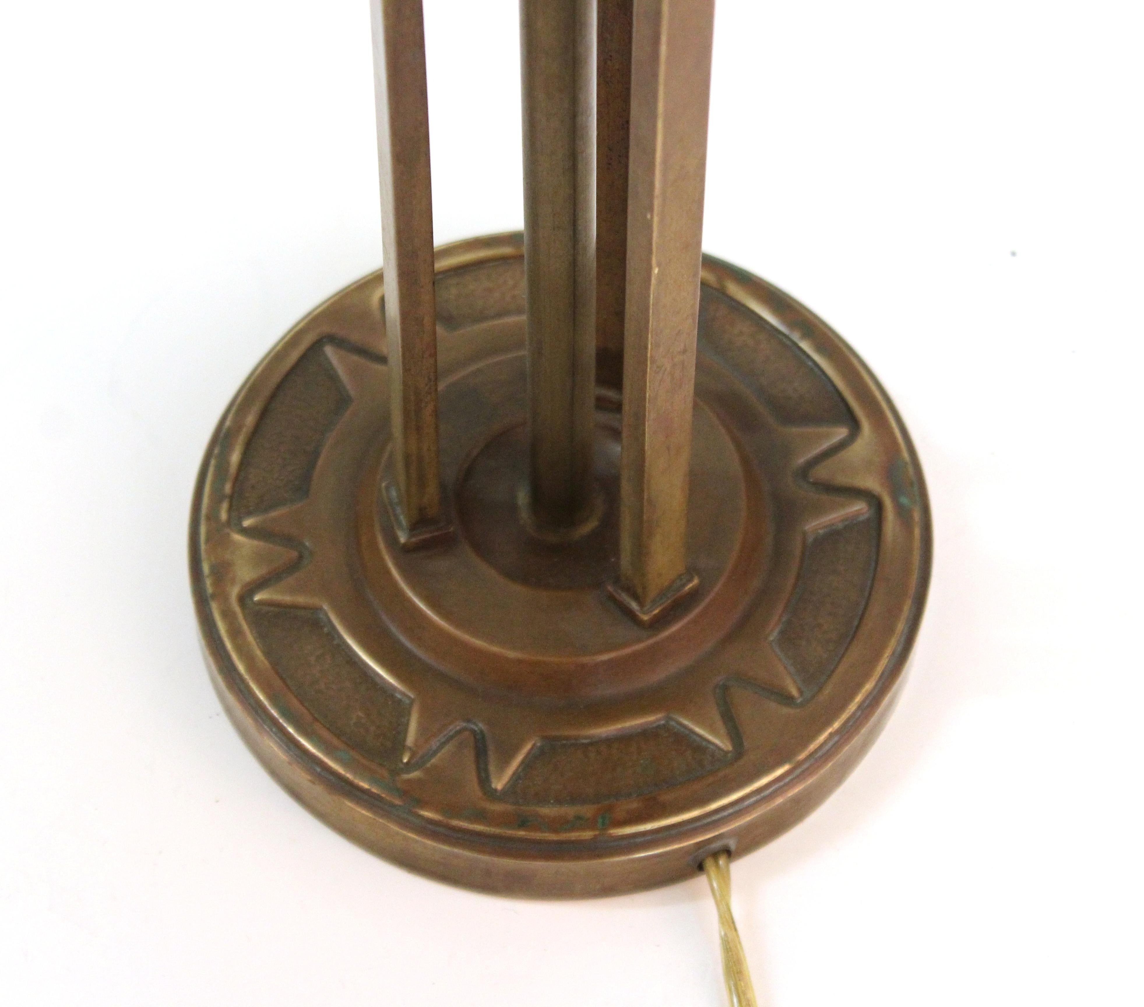 Brass German Darmstadt Jugendstil Table Lamp Attributed to Peter Behrens