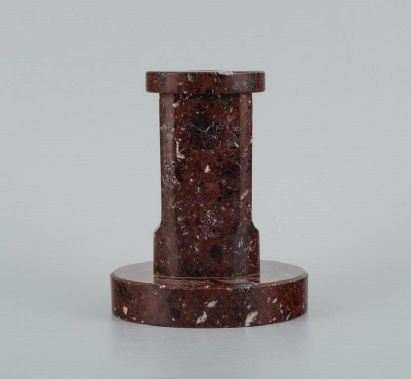 German Designer, a Pair of Candle Holders and an Ashtray in Marble In Excellent Condition For Sale In Copenhagen, DK