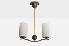 Deutscher Designer, Kronleuchter, Messing, Glas, Deutschland, 1920er Jahre