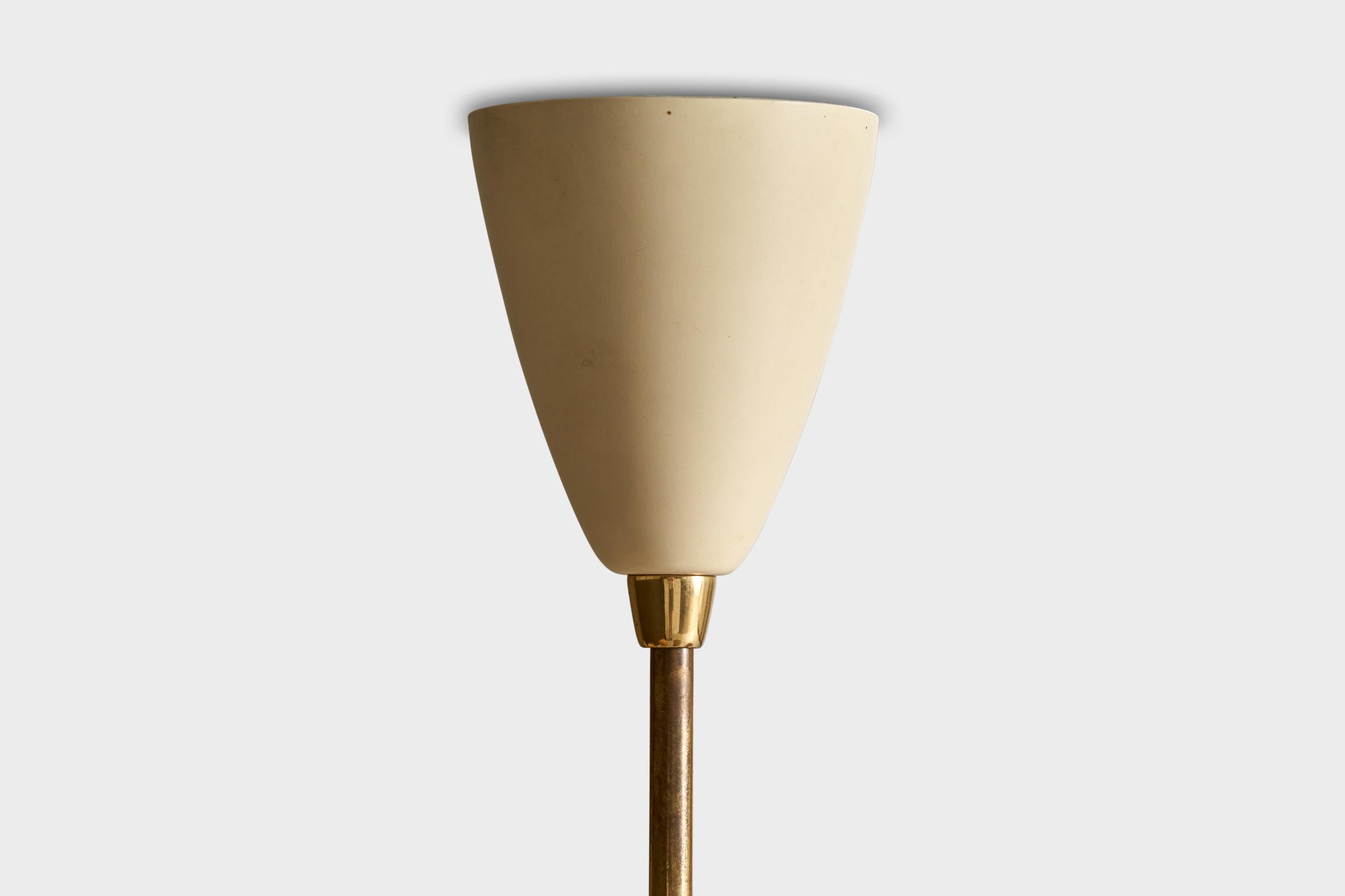 German Designer, Chandelier, Brass, Metal, Rattan, Germany, 1950s 4